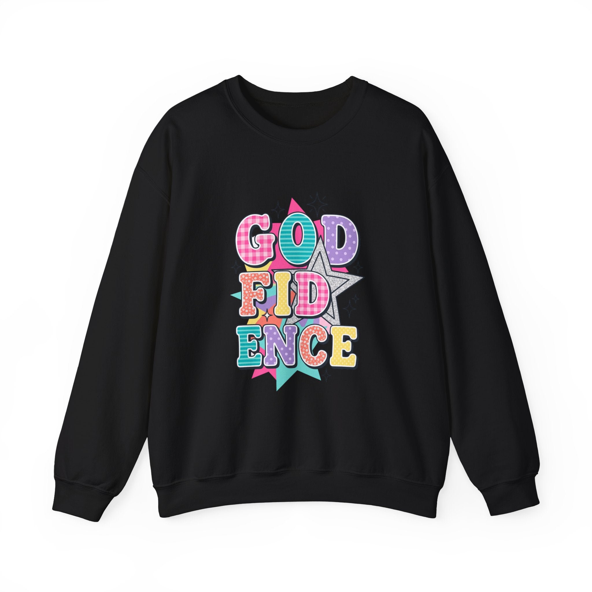 Godfidence Sweatshirt | Christian Rainbow Scripture Quote, Playful Faith Typography