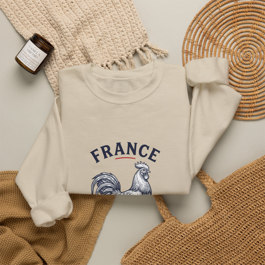 France Rooster Soccer Crewneck Sweatshirt | Football Pride, Flag Colors