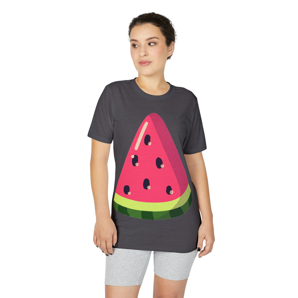 Watermelon Slice Performance T-Shirt — Cute Summer Fruit Graphic Tee