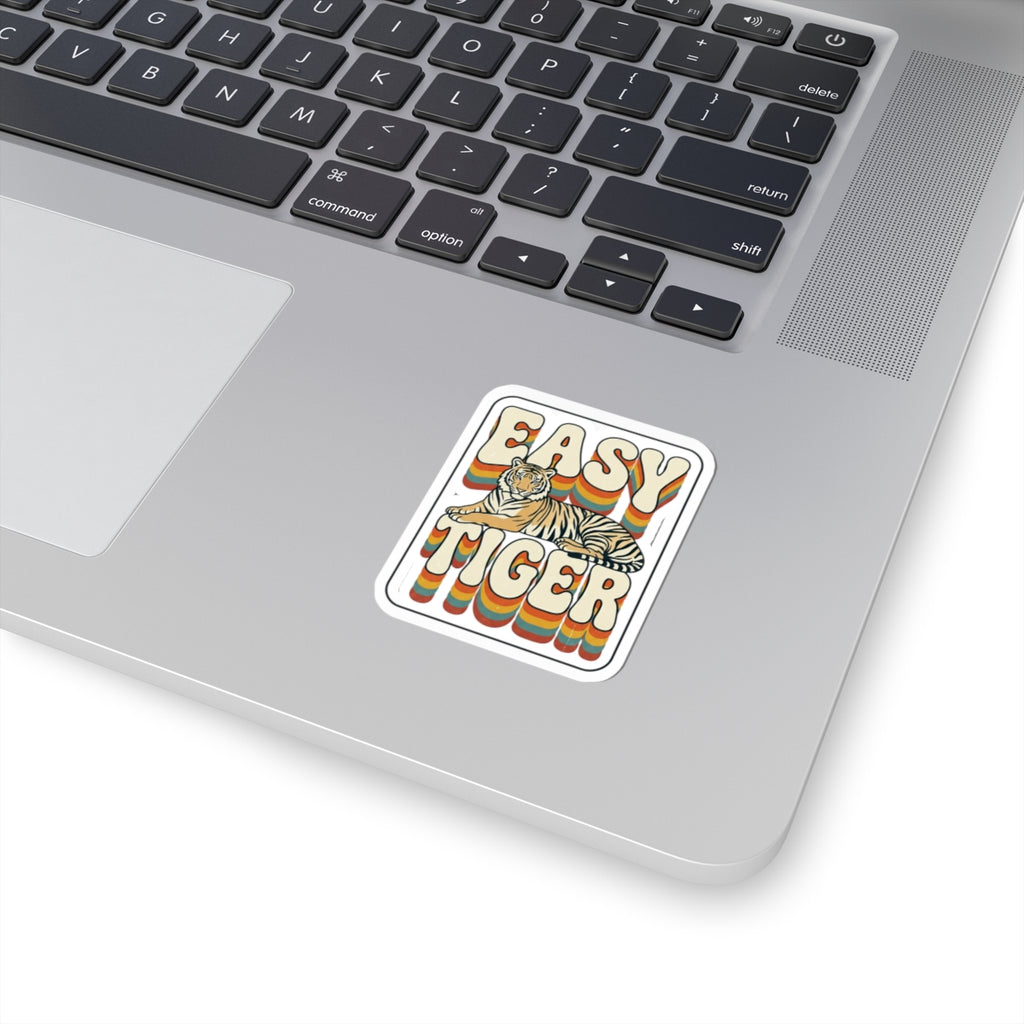 Easy Tiger retro tiger graphic Kiss-Cut Sticker | vintage vacation vibes