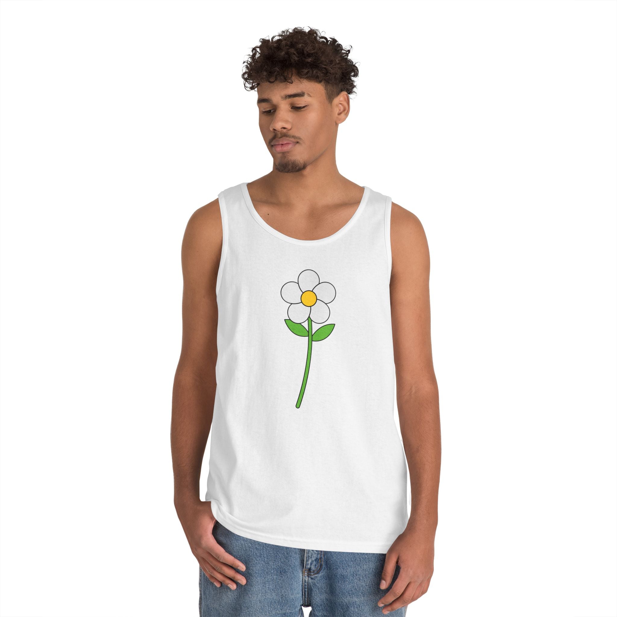 Daisy Graphic Tank Top — Minimal Floral Summer Tank