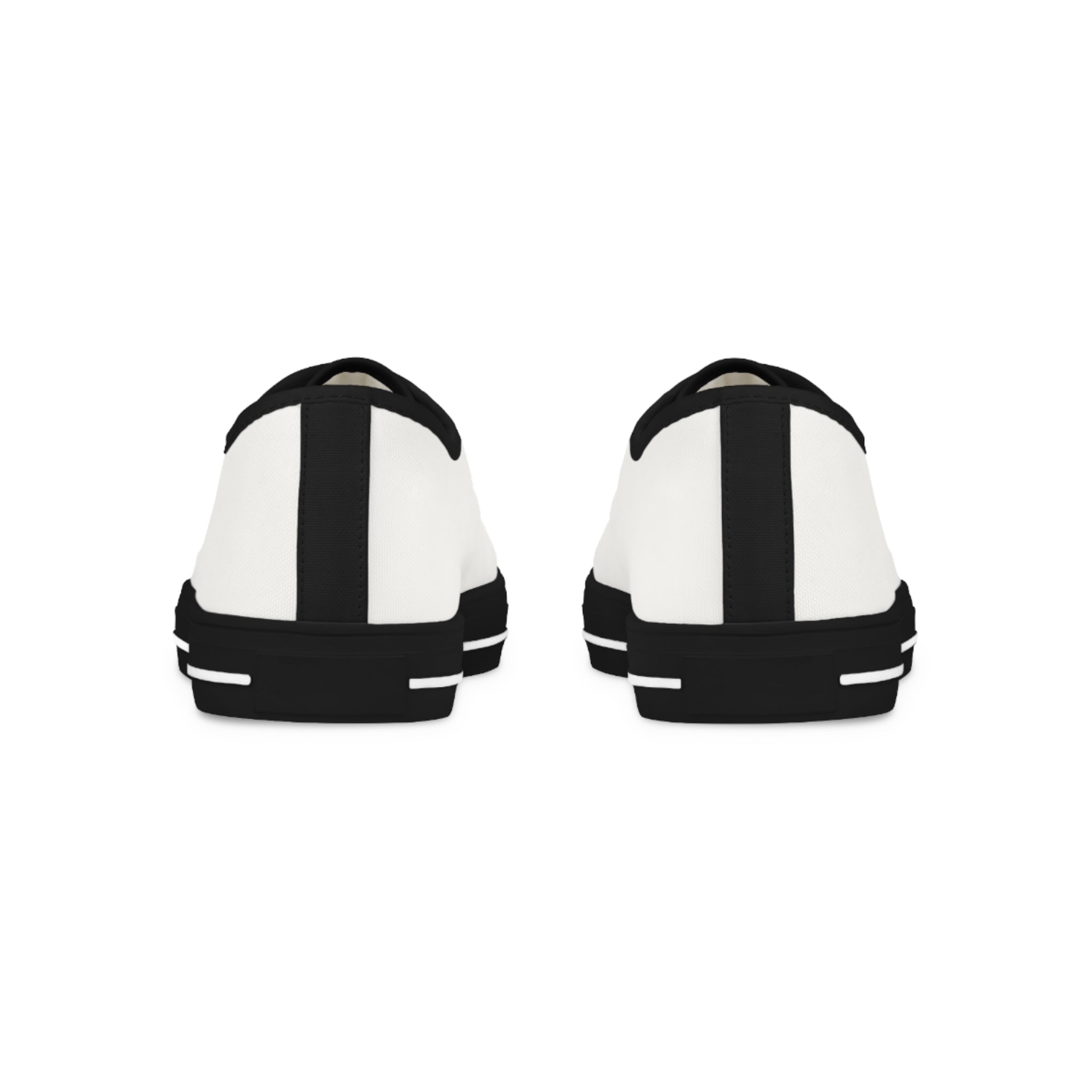 Men's White Low Top Sneakers — Minimal Black Chevron Canvas Shoes