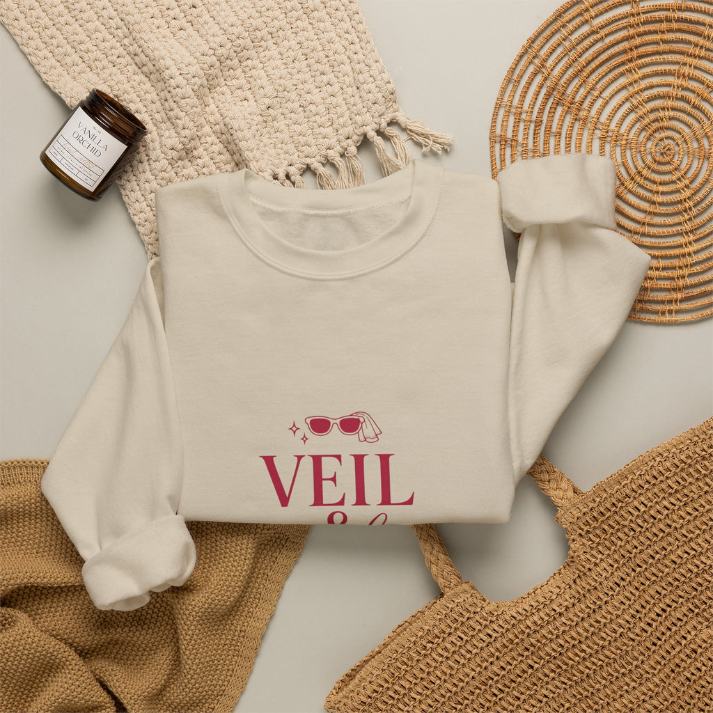 Veil and Chill Sweatshirt | Bride Era Script, Engaged Slogan