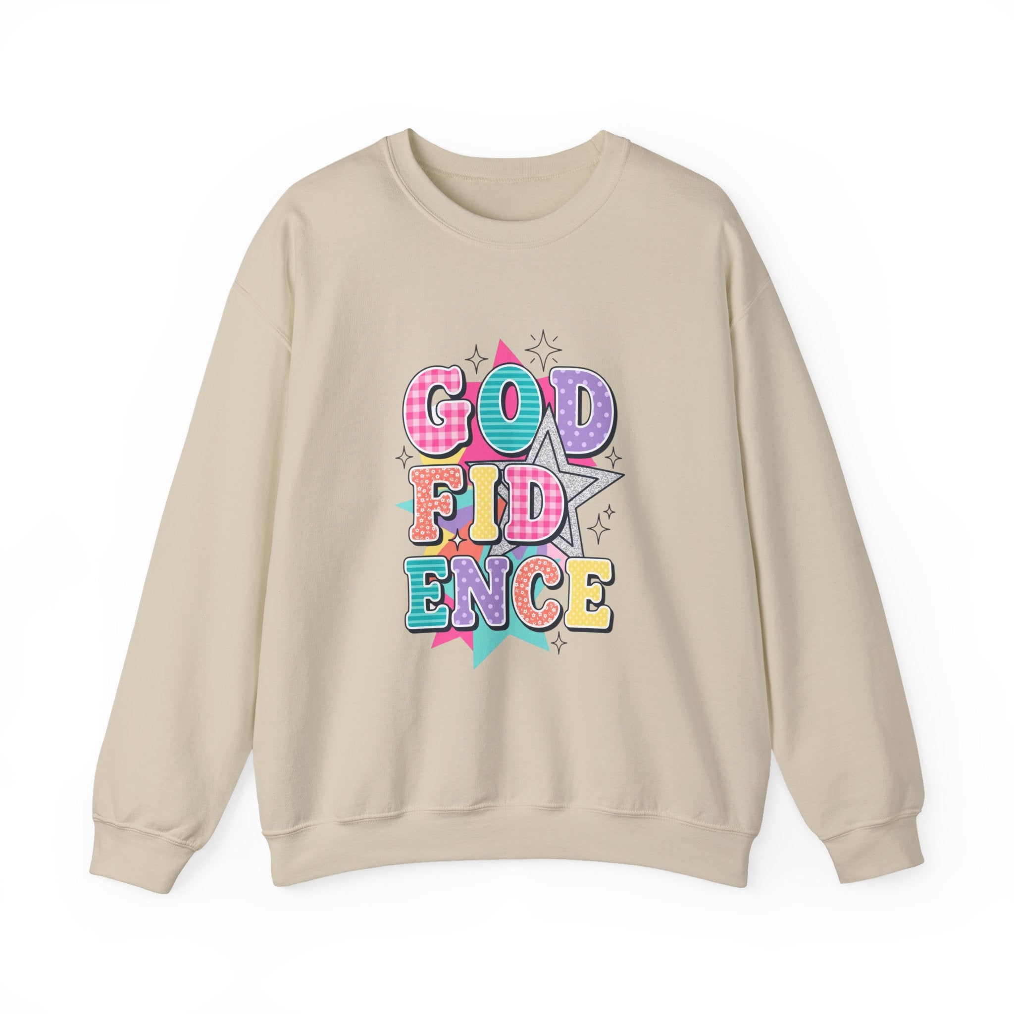 Godfidence Sweatshirt | Christian Rainbow Scripture Quote, Playful Faith Typography