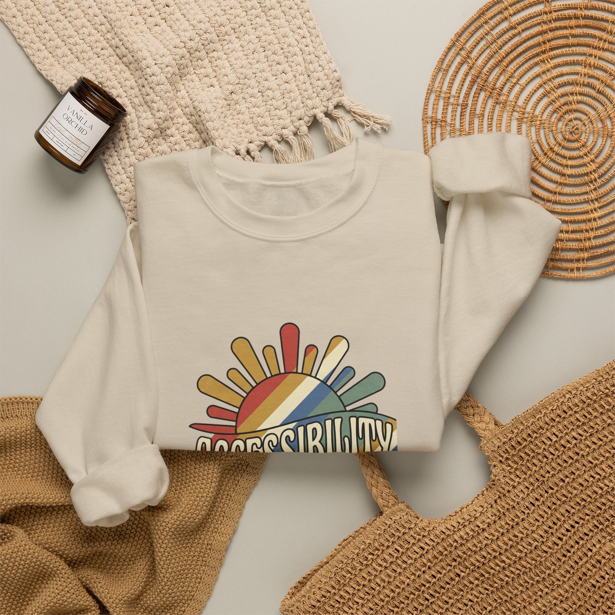 Accessibility Is the Aesthetic Sweatshirt | Disability Pride, Retro Rainbow Typography