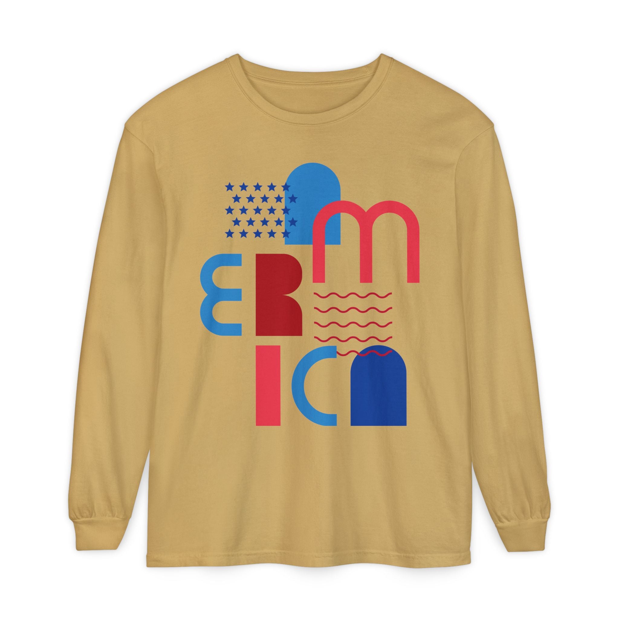 America Abstract Graphic Long Sleeve Tee