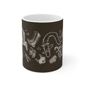 Equestrian Chalkboard Coffee Mug — Horse Riding Gear Pattern, 11oz & 15oz