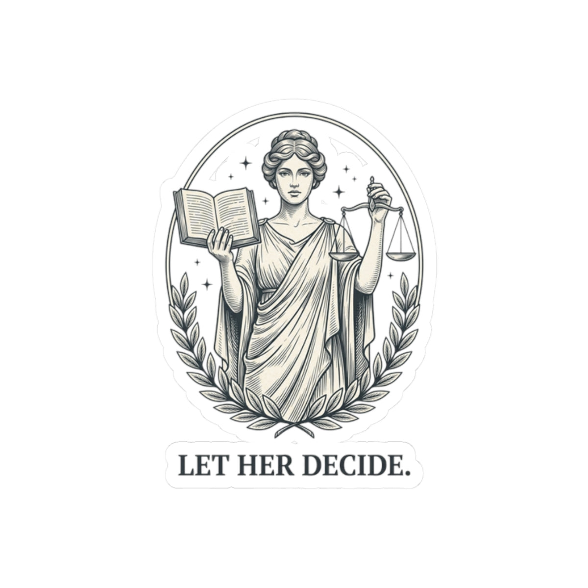 Let Her Decide Kiss-Cut Sticker | Feminist Equality, Women Supporting Women