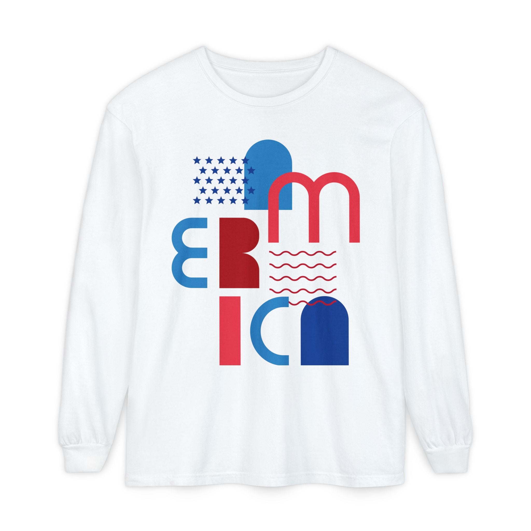 America Abstract Graphic Long Sleeve Tee