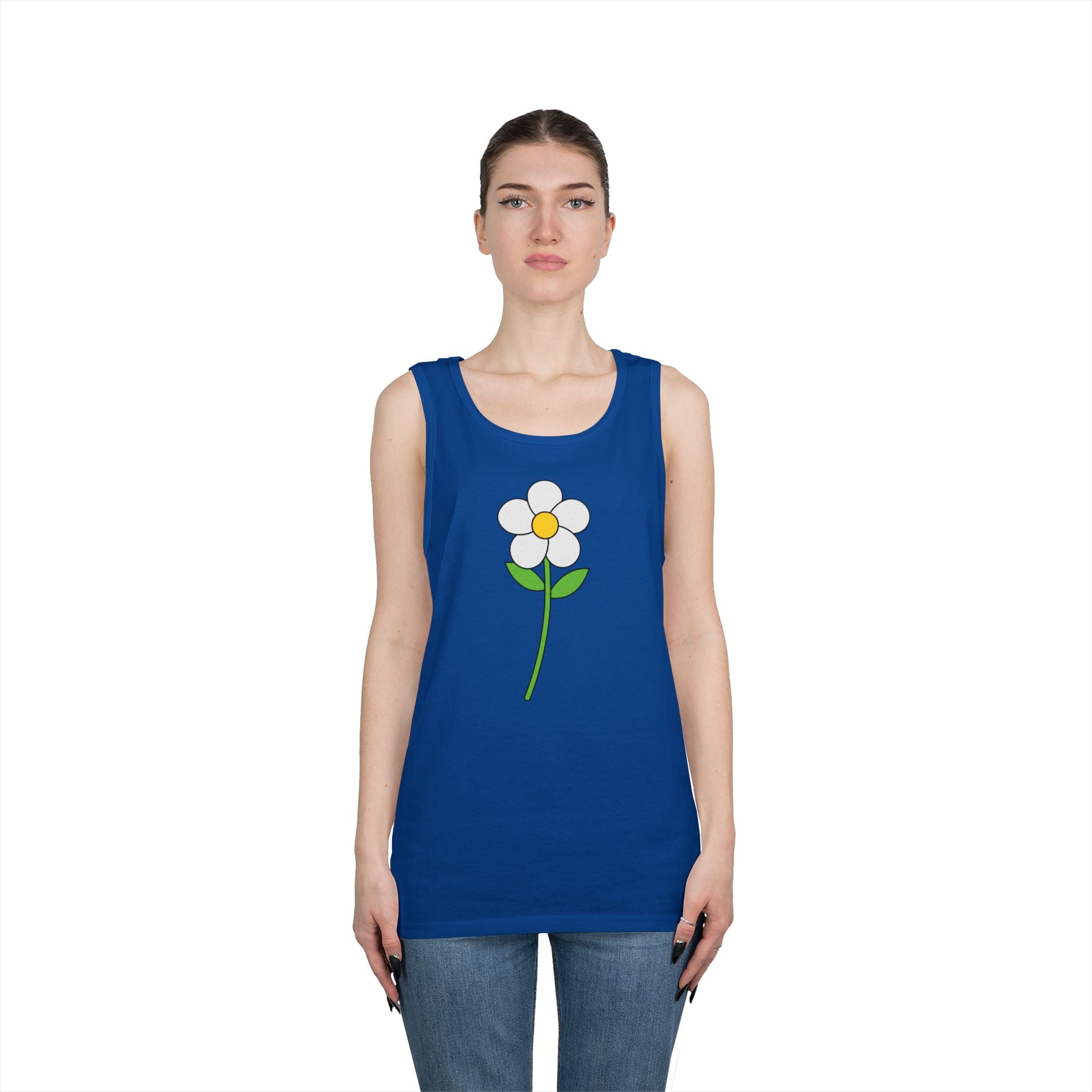 Daisy Graphic Tank Top — Minimal Floral Summer Tank