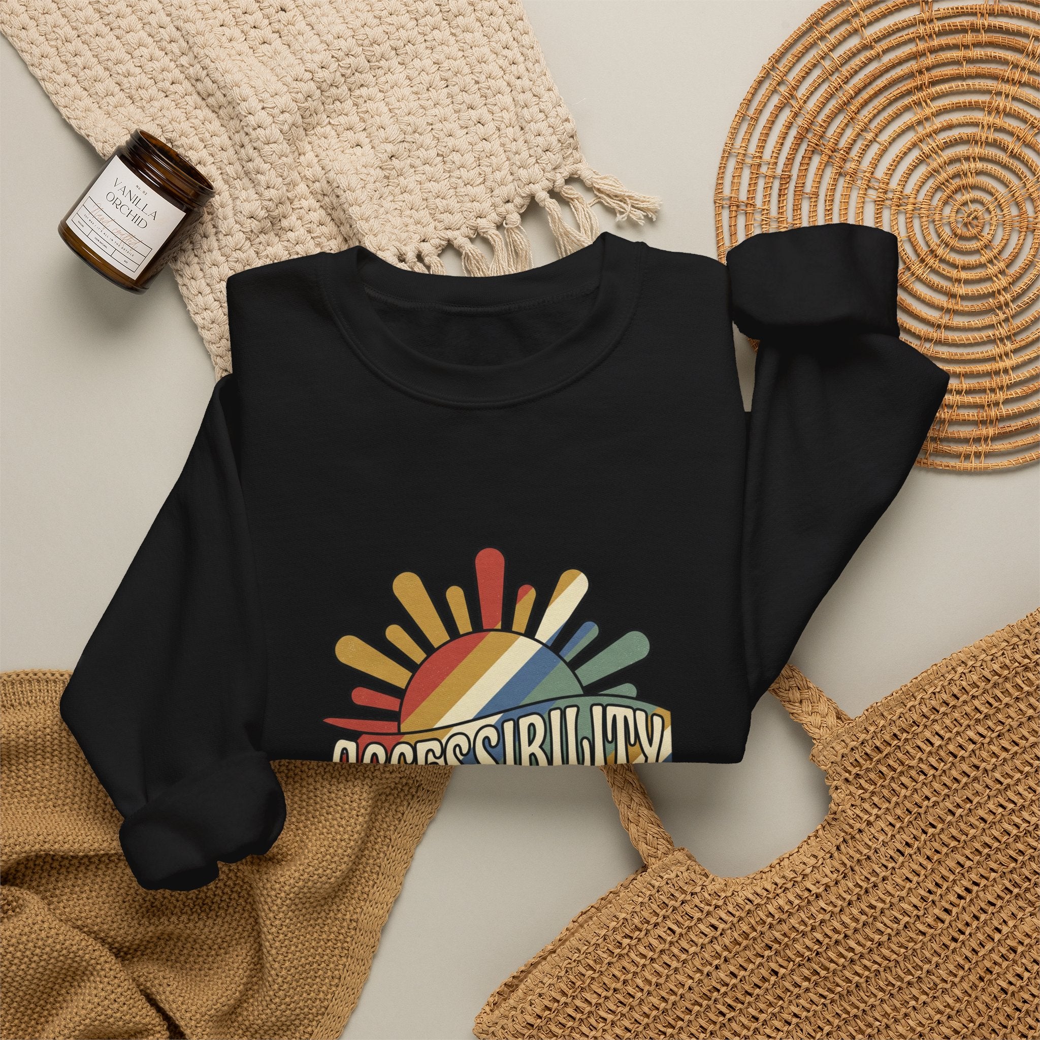 Accessibility Is the Aesthetic Sweatshirt | Disability Pride, Retro Rainbow Typography