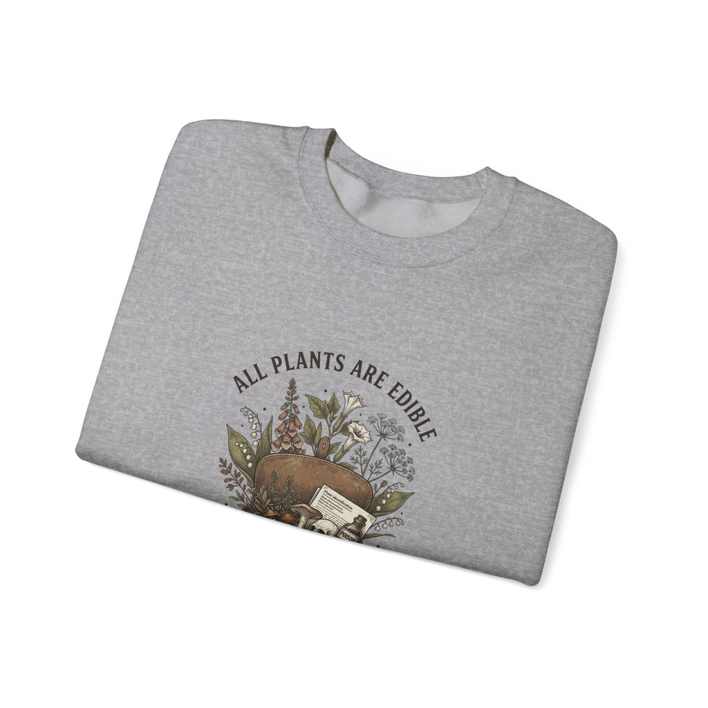 All Plants Are Edible Sweatshirt | Vintage Botanical, Dark Nature Humor