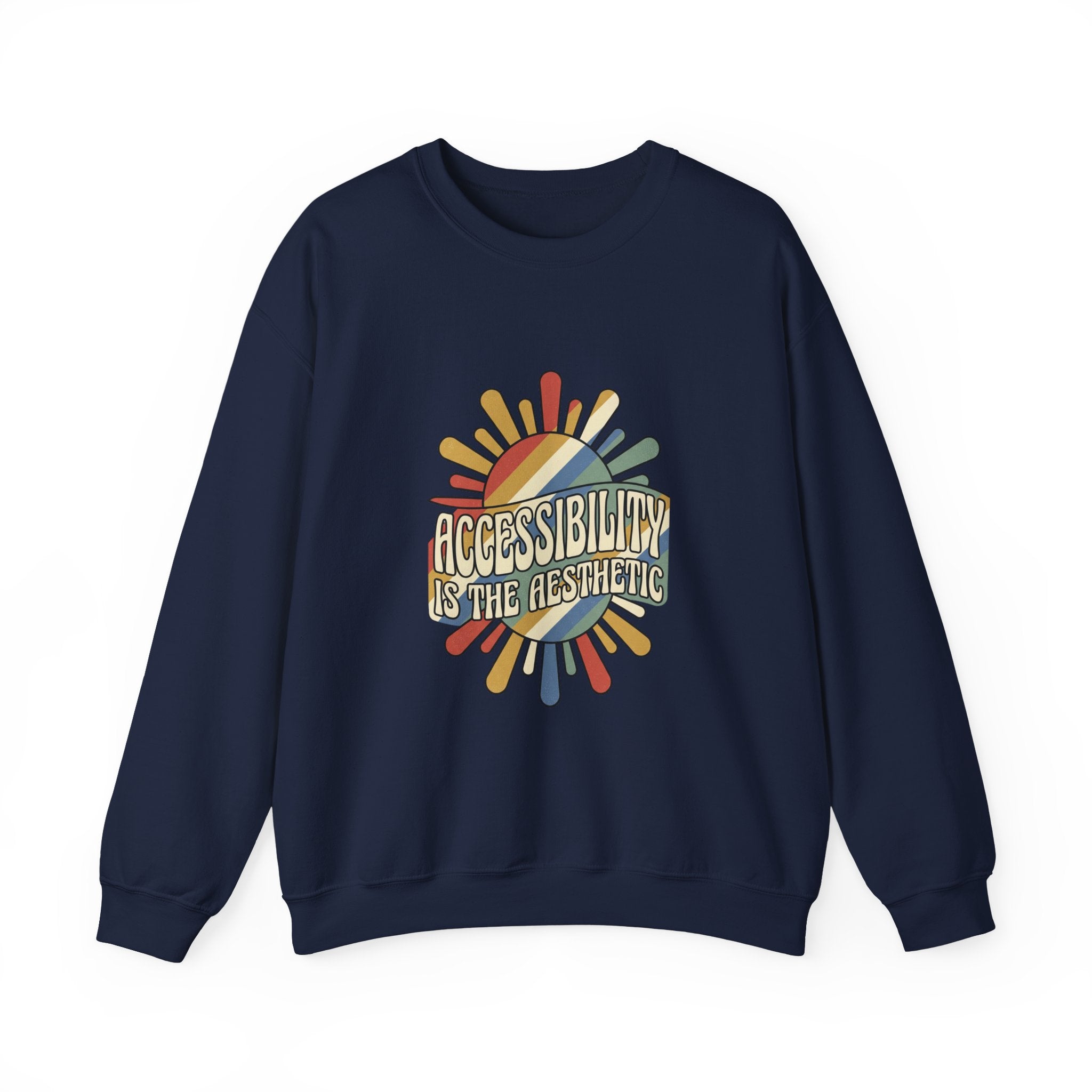 Accessibility Is the Aesthetic Sweatshirt | Disability Pride, Retro Rainbow Typography