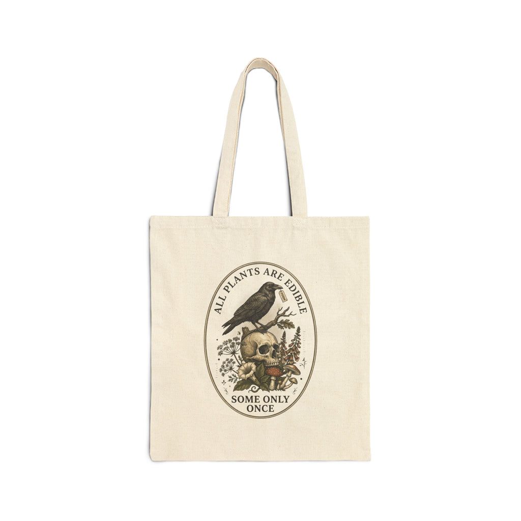 All Plants Are Edible Tote | Vintage Botanical, Dark Nature Humor