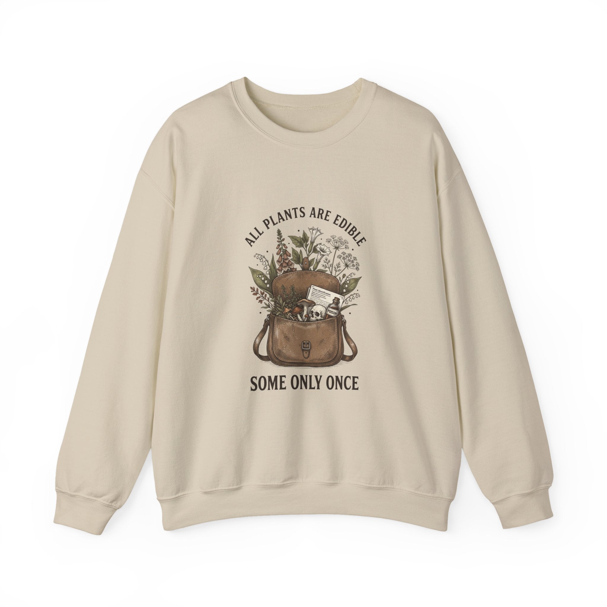 All Plants Are Edible Sweatshirt | Vintage Botanical, Dark Nature Humor