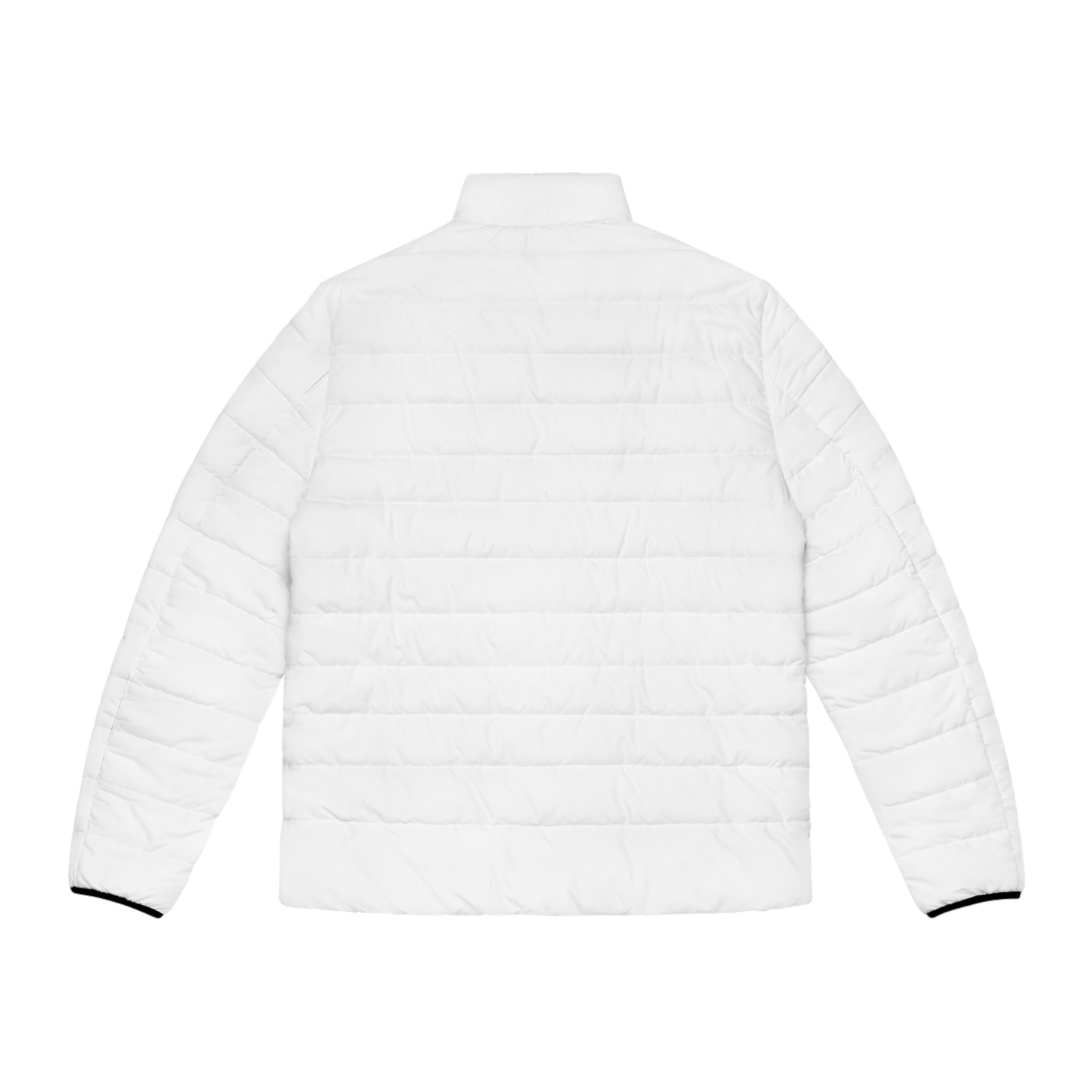 White Men's Puffer Jacket — Lightweight Quilted Winter Coat