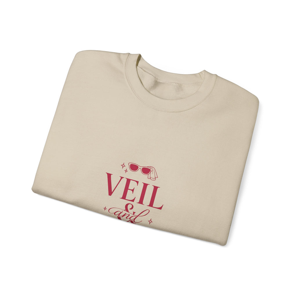 Veil and Chill Sweatshirt | Bride Era Script, Engaged Slogan