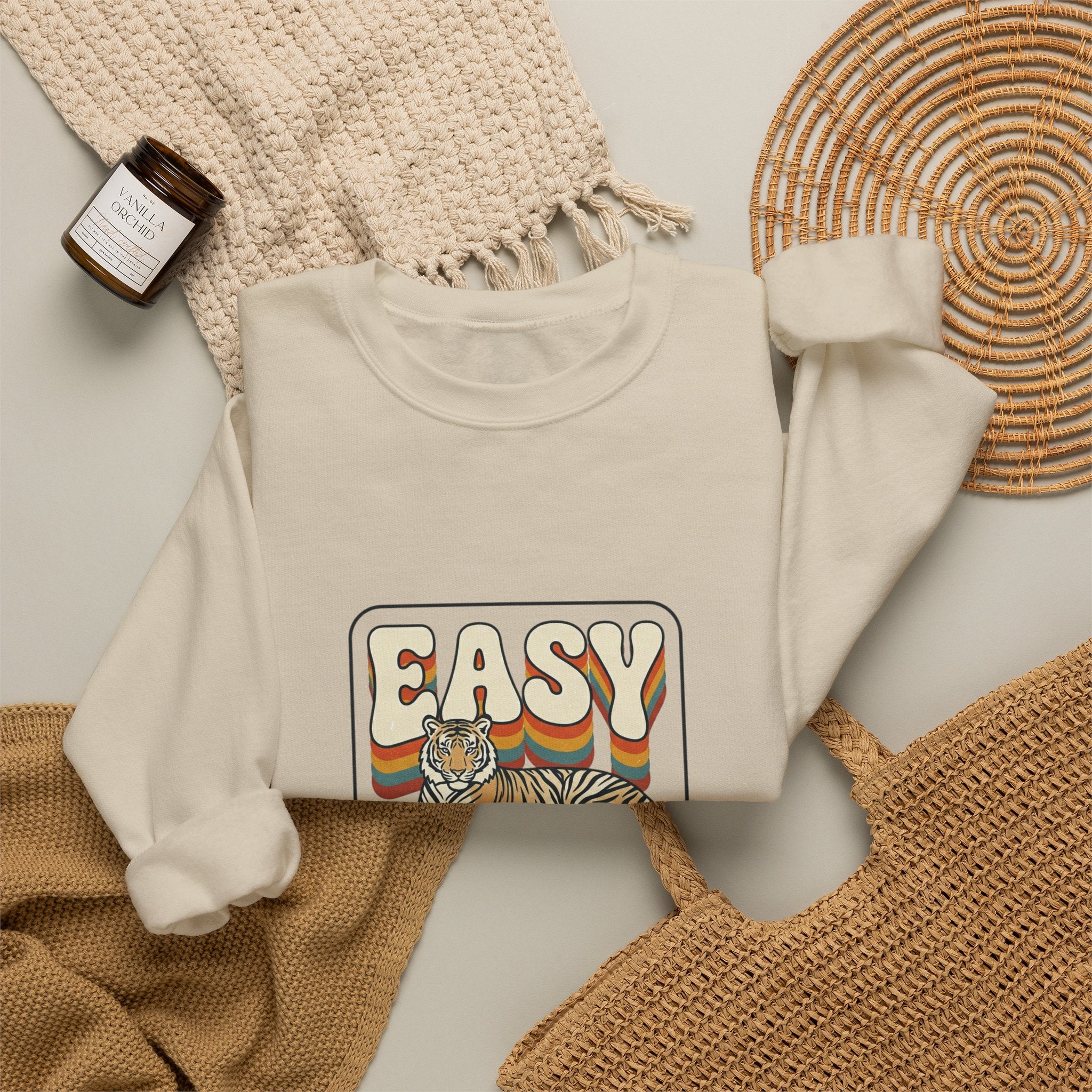 Easy Tiger retro tiger graphic Sweatshirt | vintage vacation vibes, playful animal