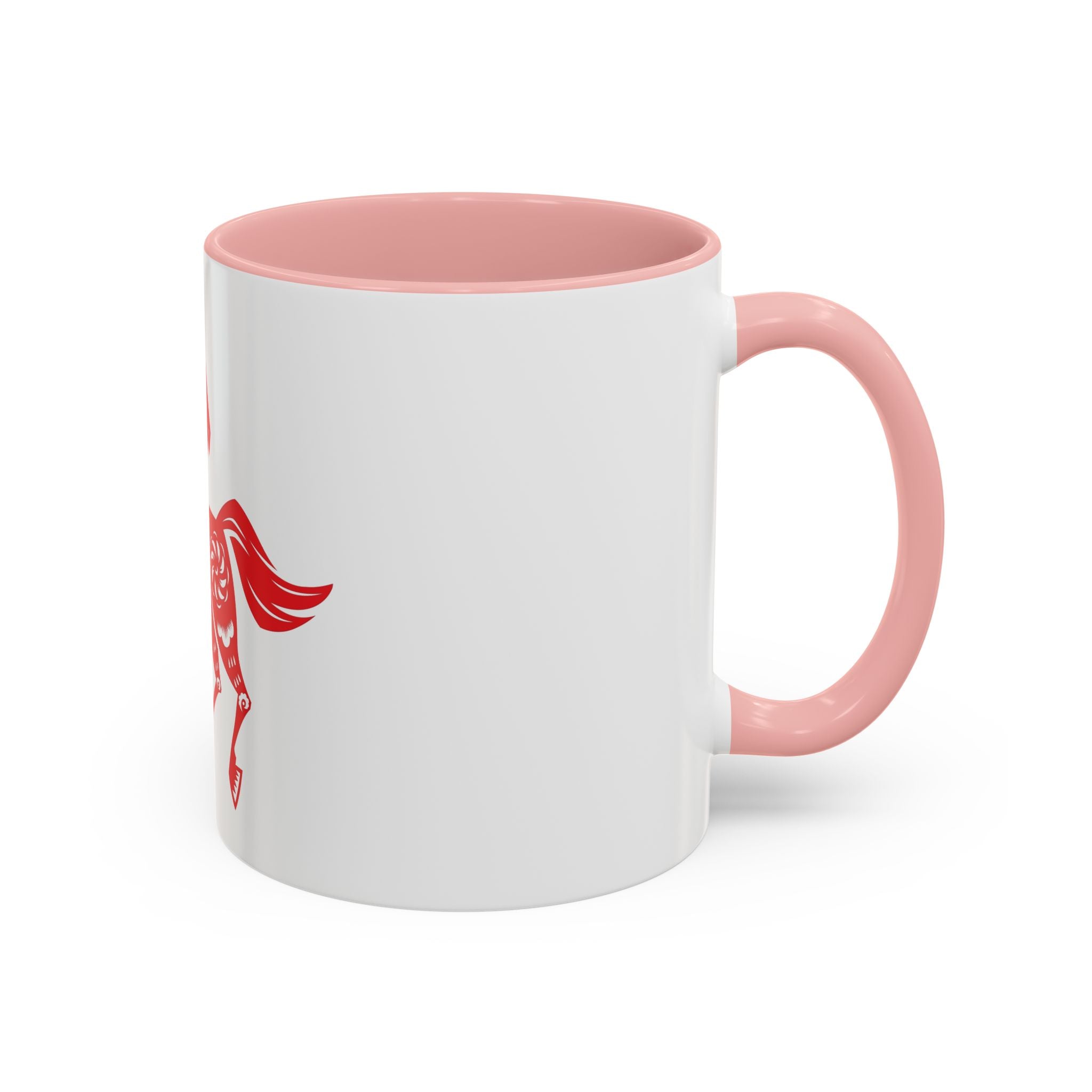 Chinese Paper-Cut Horse Accent Coffee Mug — Red Lunar New Year Design (11/15oz)