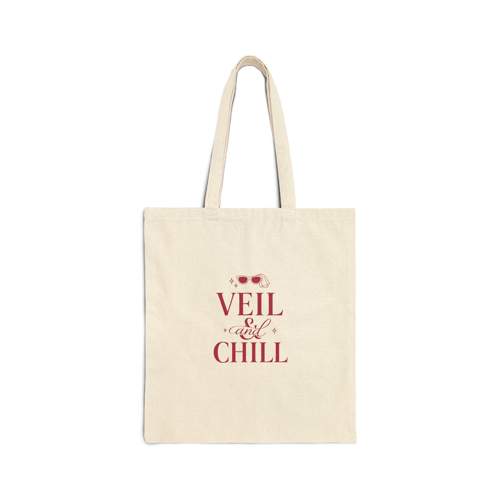 Veil & Chill Tote, Bride Era Tote, Engaged Slogan Canvas Bag