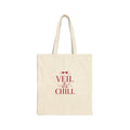 Veil & Chill Tote, Bride Era Tote, Engaged Slogan Canvas Bag