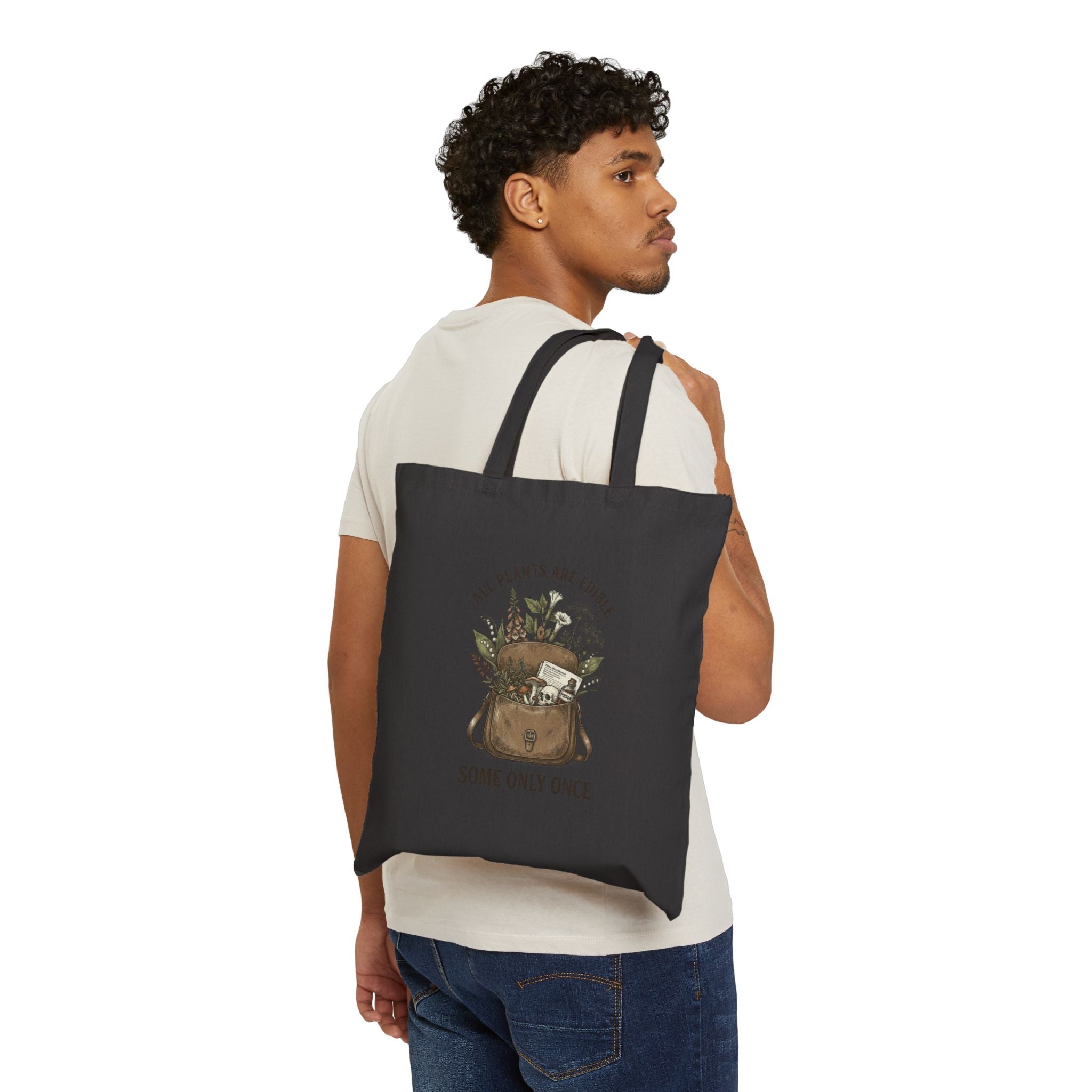 All Plants Are Edible Tote | Vintage Botanical, Dark Nature Humor