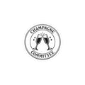 Champagne Committee Sticker | Engaged Bride Era, Slogan-Core Kiss-Cut