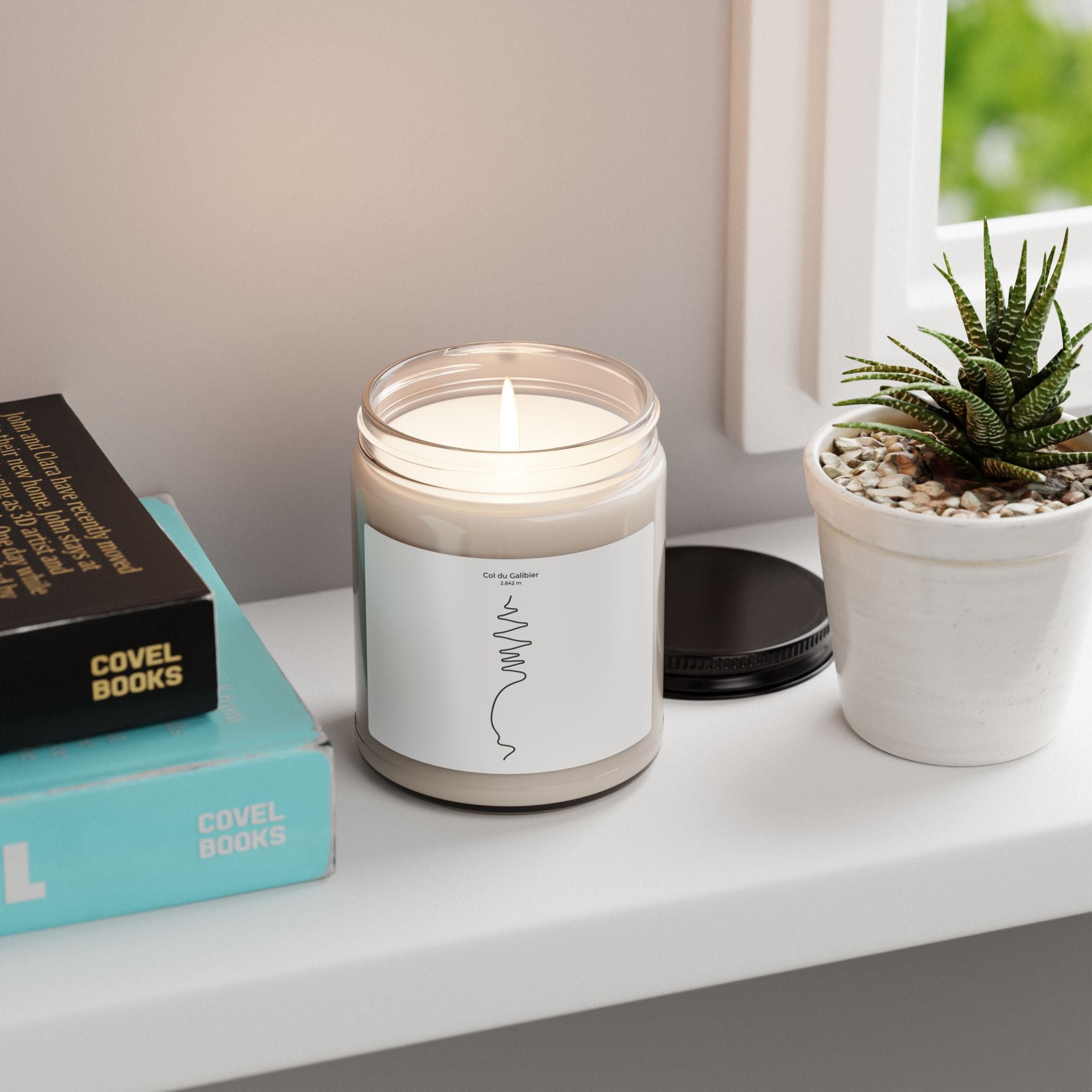 Minimal Bike Line Art Candle | Cycling Tour de France Vibe, Soy Jar