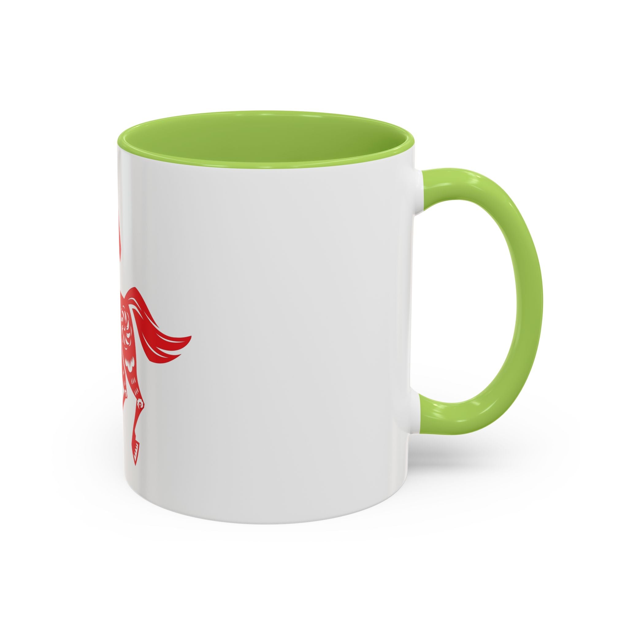 Chinese Paper-Cut Horse Accent Coffee Mug — Red Lunar New Year Design (11/15oz)