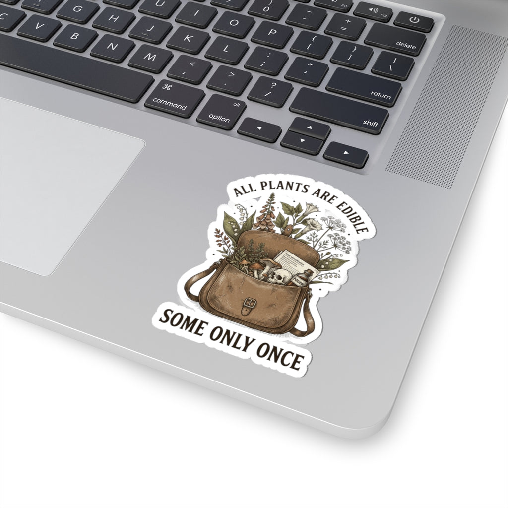 All Plants Are Edible Sticker | Vintage Botanical, Dark Nature Humor