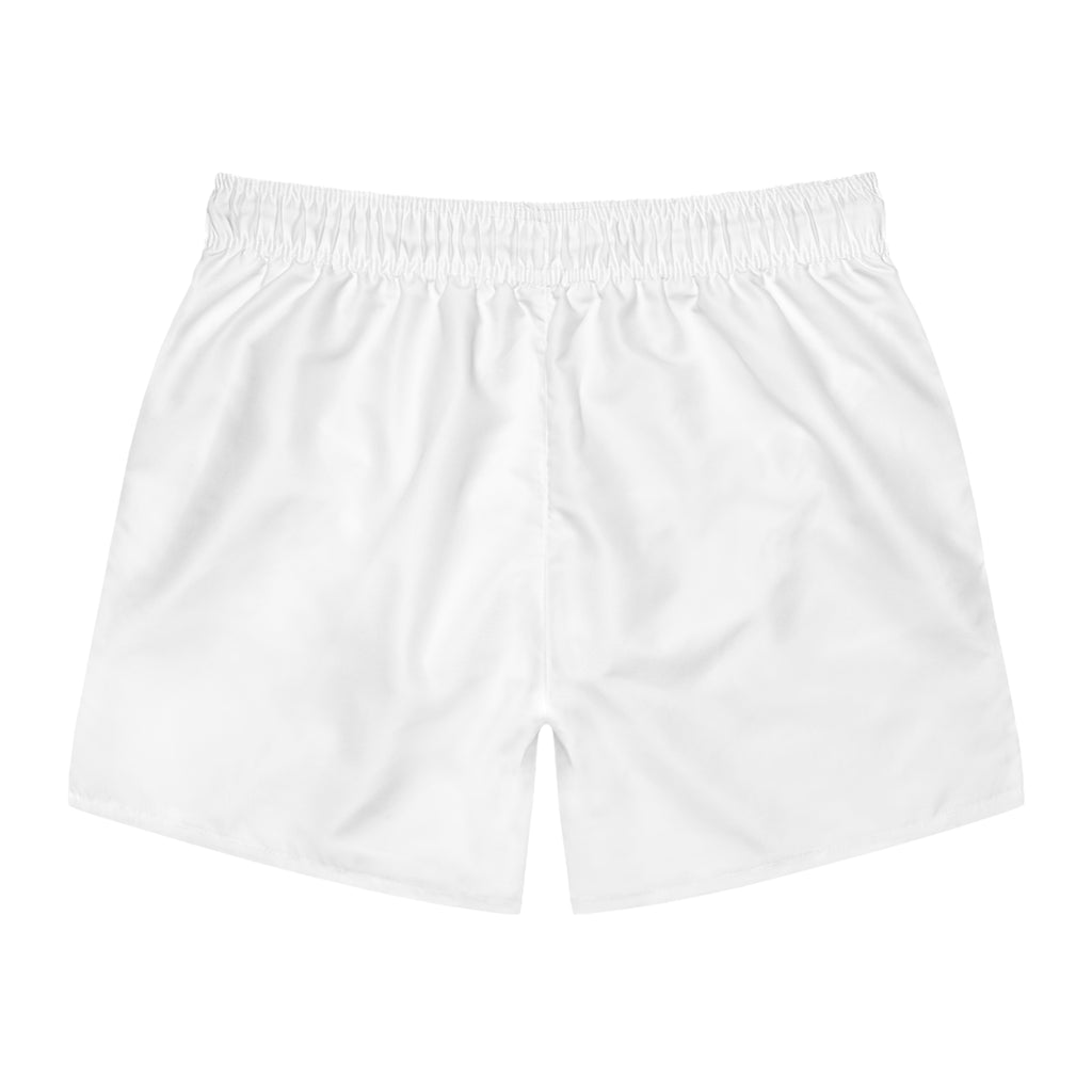 Back view of the white swimwear with quick-dry function