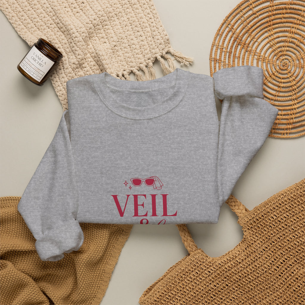 Veil and Chill Sweatshirt | Bride Era Script, Engaged Slogan