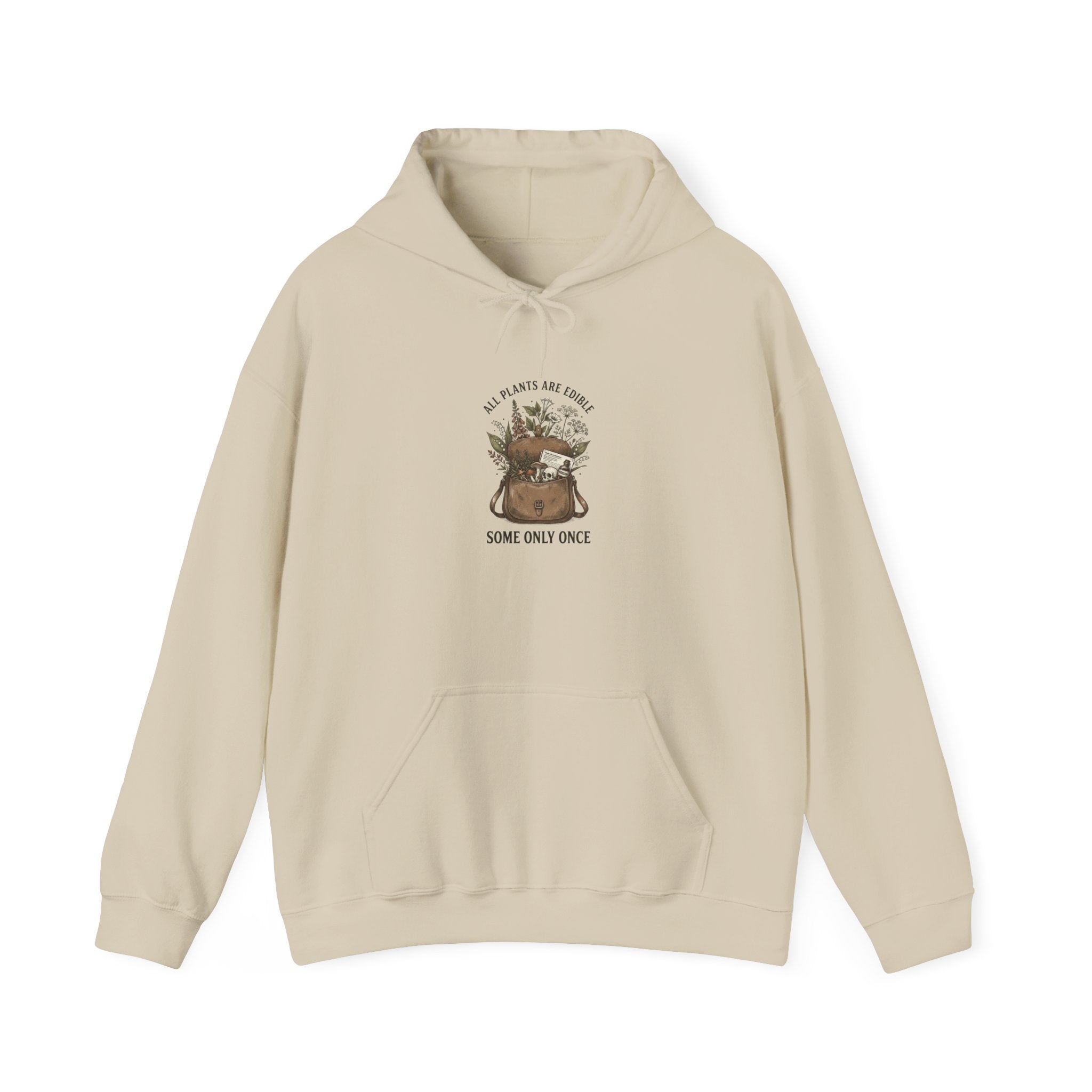 All Plants Are Edible Hoodie | Vintage Botanical Illustration, Dark Nature Humor