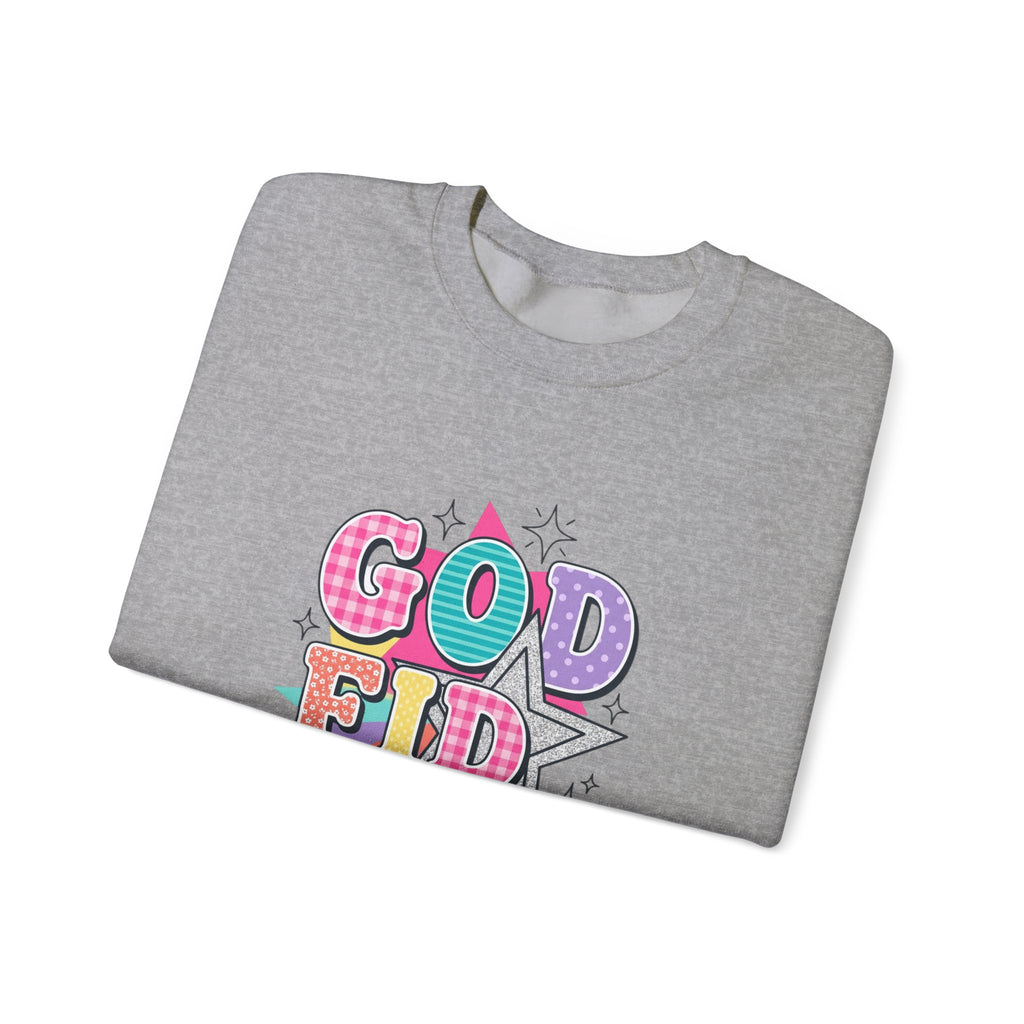 Godfidence Sweatshirt | Christian Rainbow Scripture Quote, Playful Faith Typography