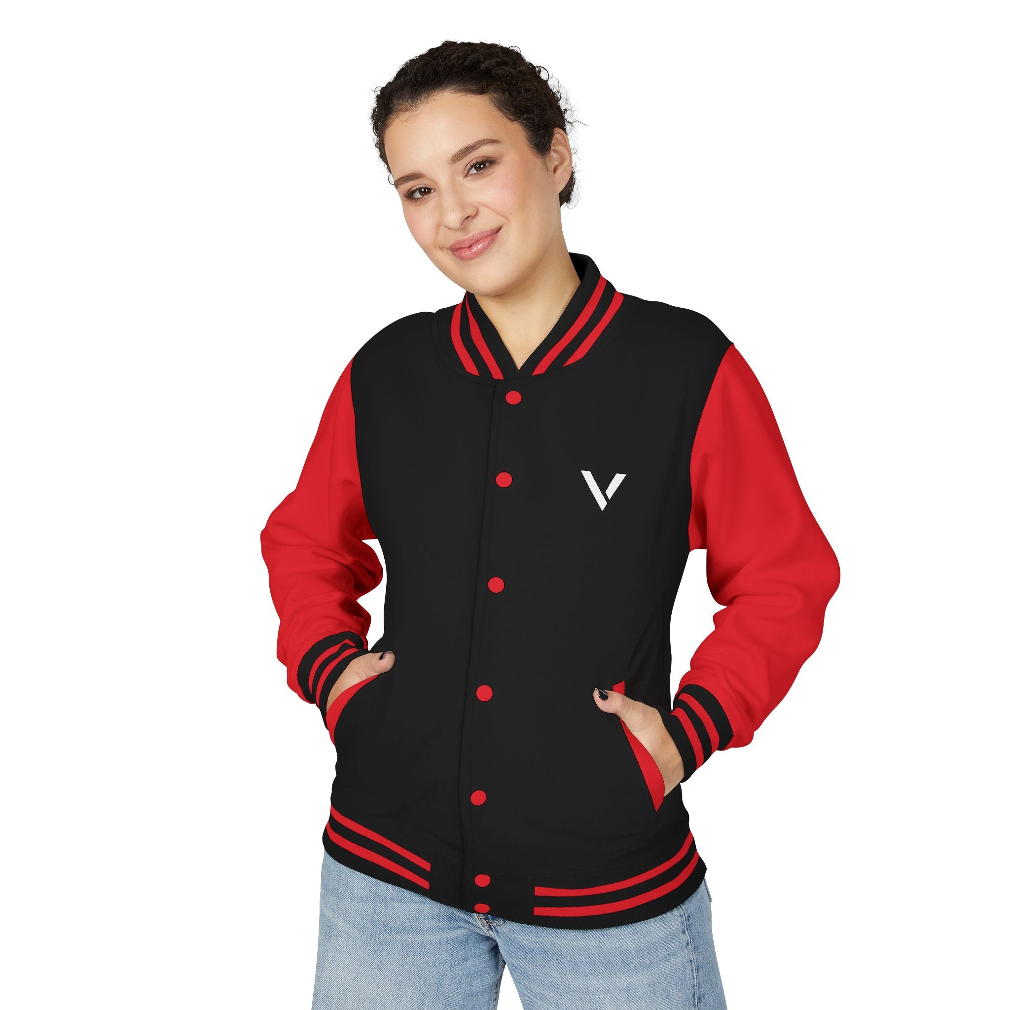 Classic Red & White Letterman Jacket