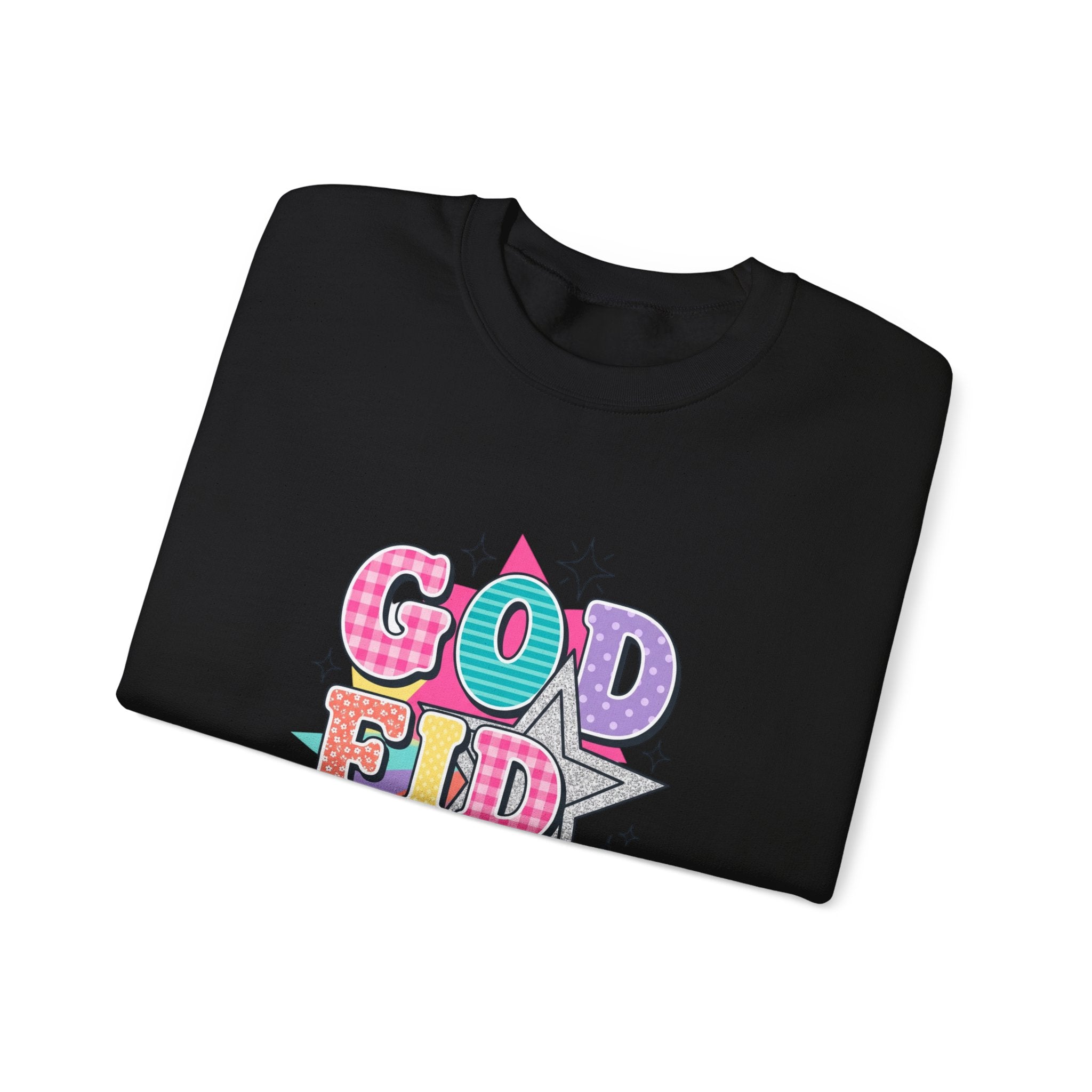 Godfidence Sweatshirt | Christian Rainbow Scripture Quote, Playful Faith Typography