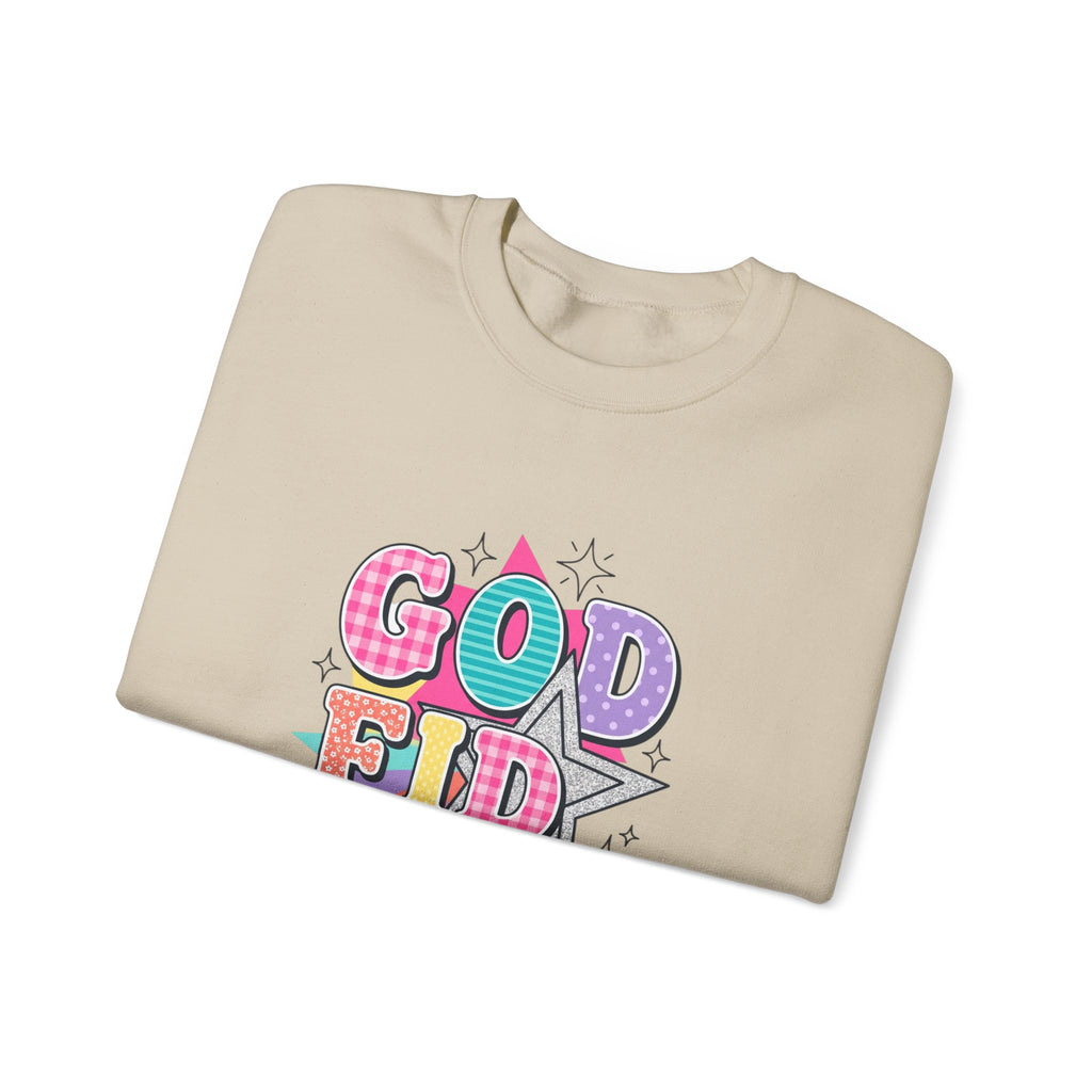 Godfidence Sweatshirt | Christian Rainbow Scripture Quote, Playful Faith Typography