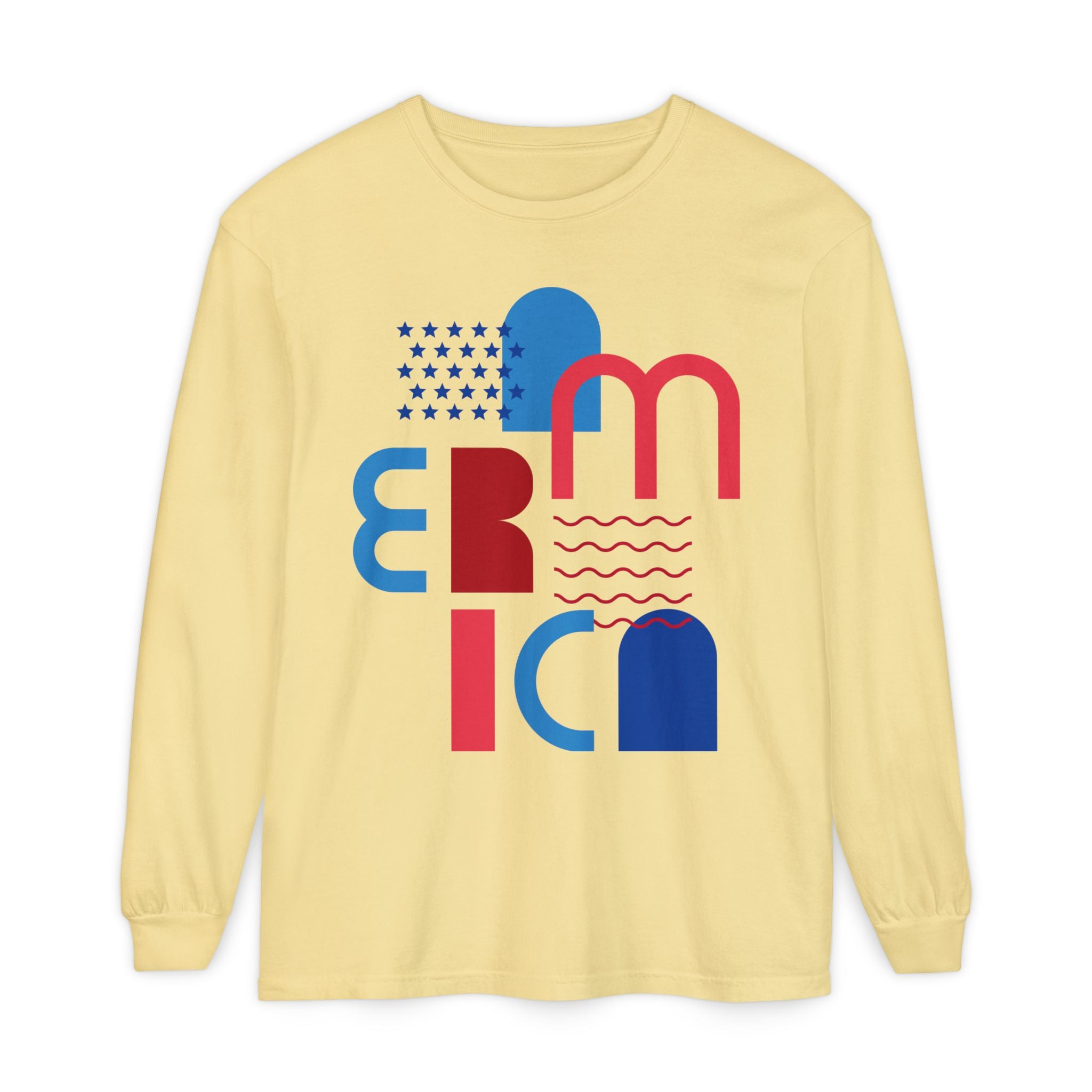 America Abstract Graphic Long Sleeve Tee