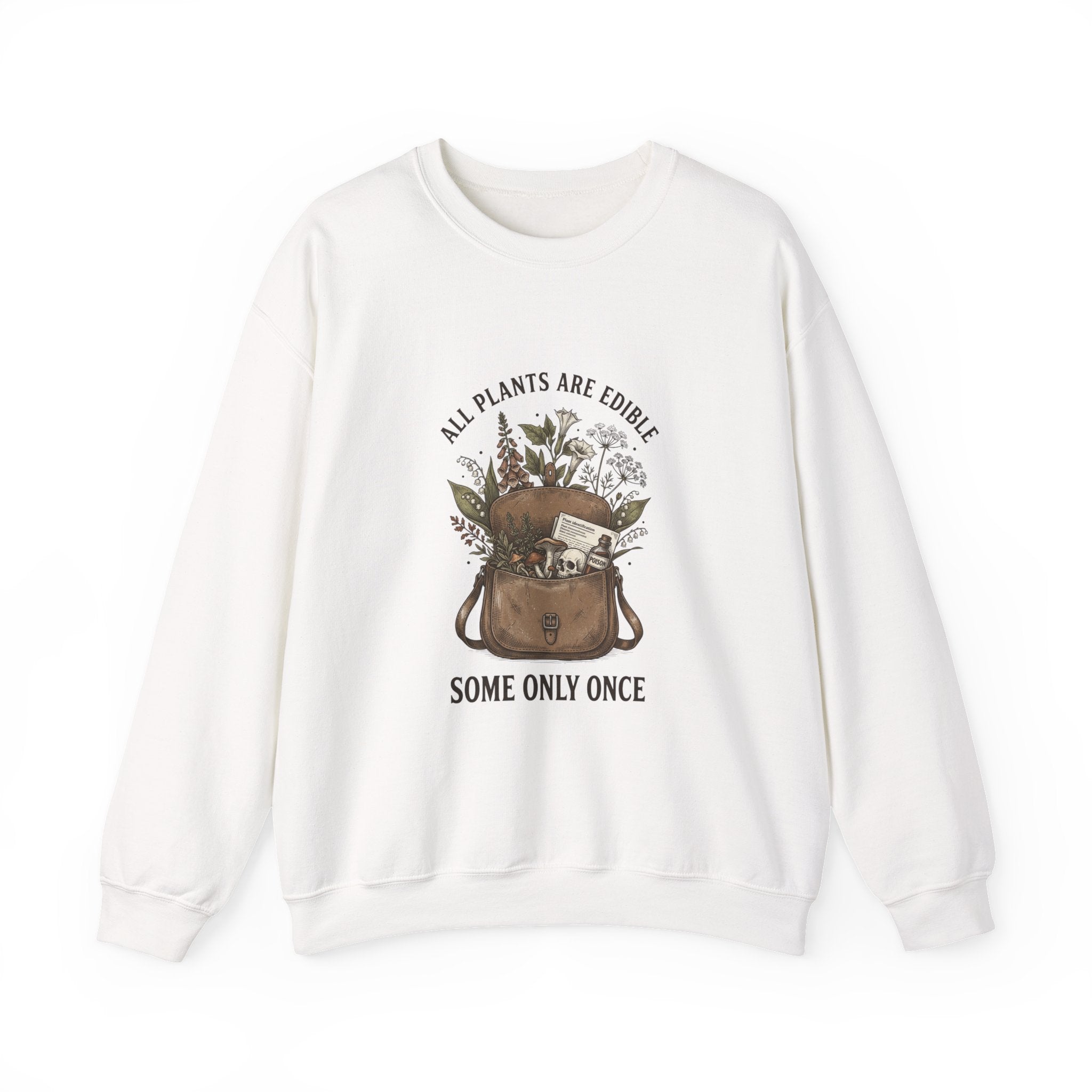 All Plants Are Edible Sweatshirt | Vintage Botanical, Dark Nature Humor