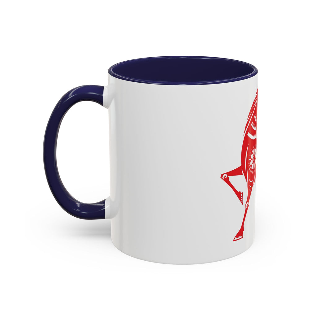 Chinese Paper-Cut Horse Accent Coffee Mug — Red Lunar New Year Design (11/15oz)