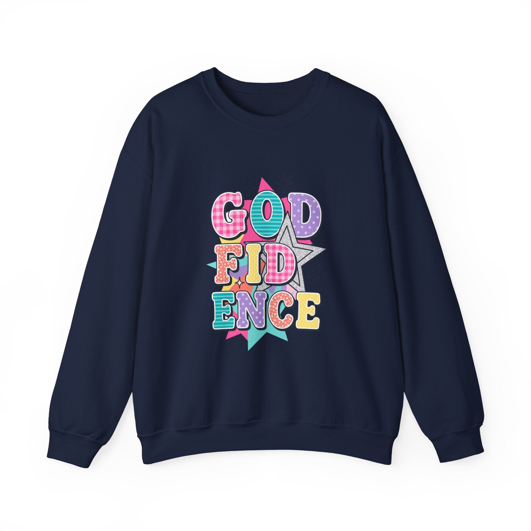 Godfidence Sweatshirt | Christian Rainbow Scripture Quote, Playful Faith Typography