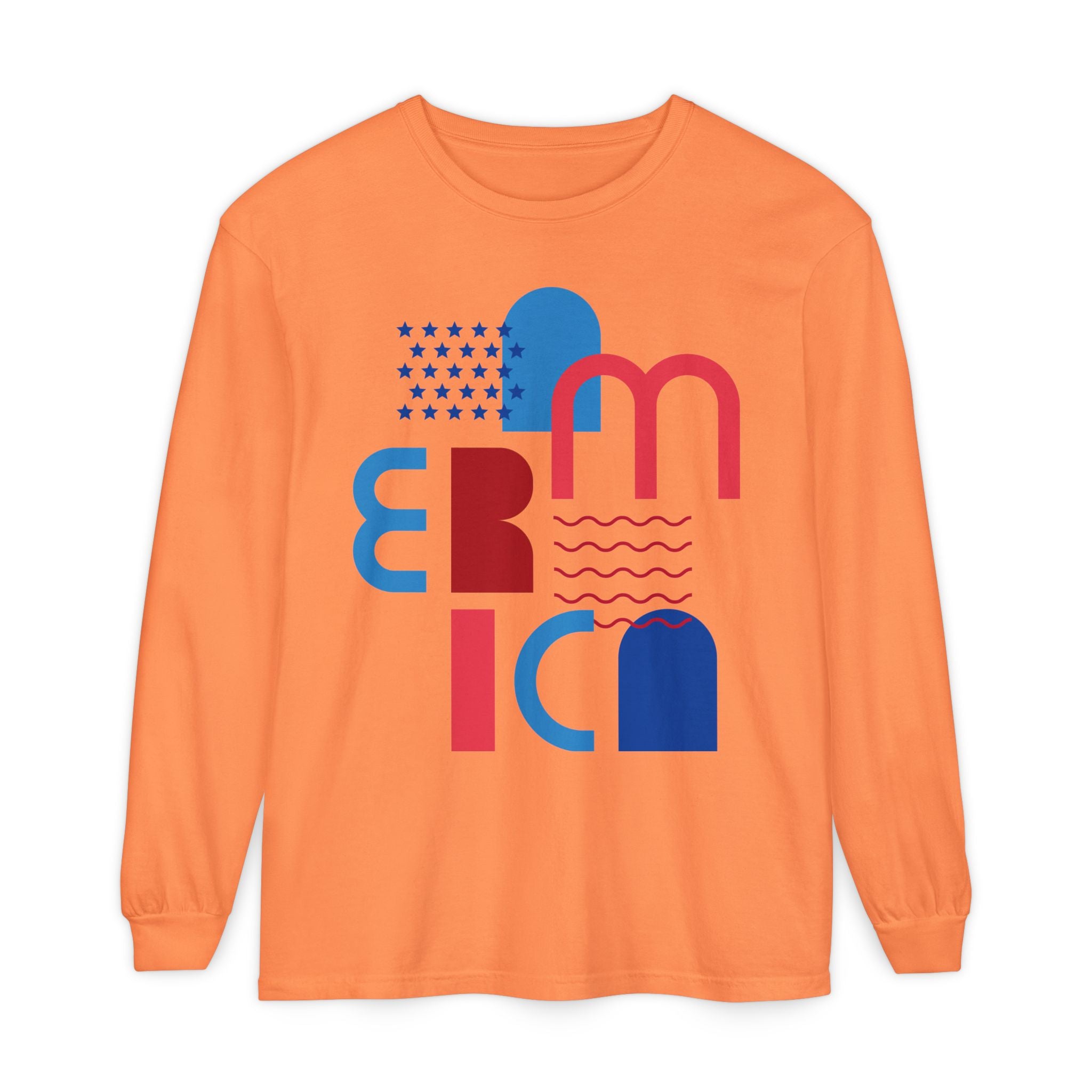 America Abstract Graphic Long Sleeve Tee