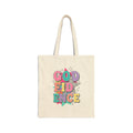 Godfidence Tote | Christian Rainbow Scripture Quote, Colorful Faith Canvas Tote