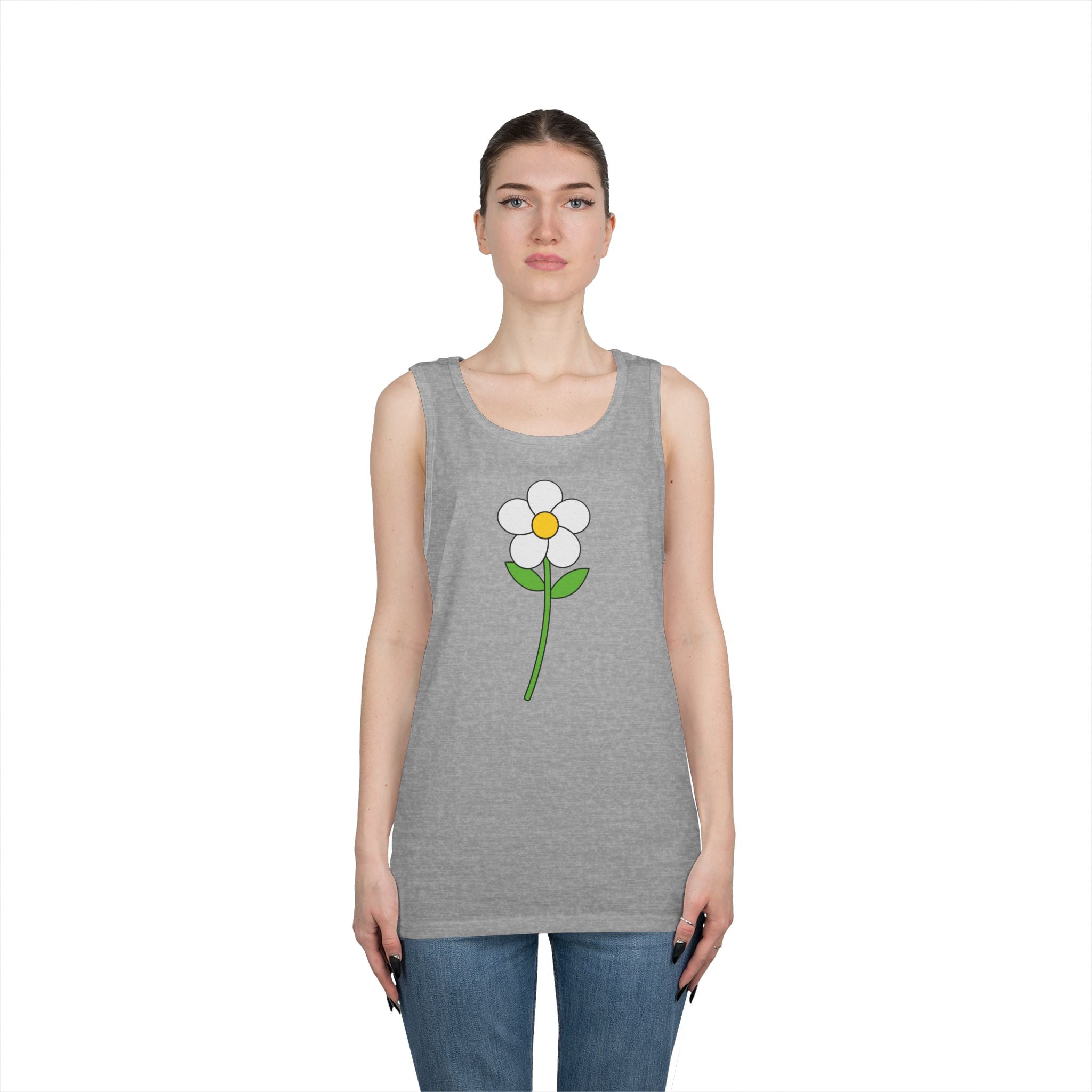 Daisy Graphic Tank Top — Minimal Floral Summer Tank
