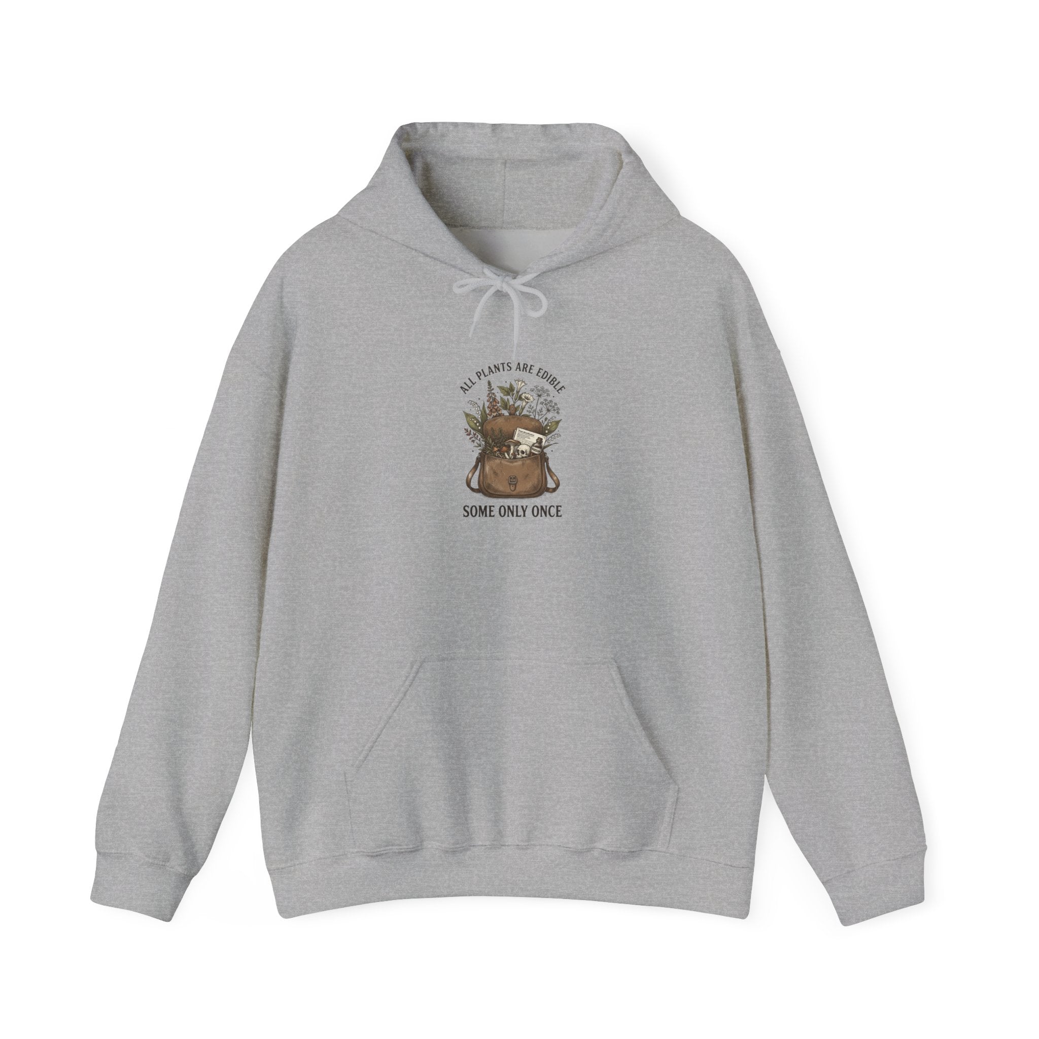 All Plants Are Edible Hoodie | Vintage Botanical Illustration, Dark Nature Humor