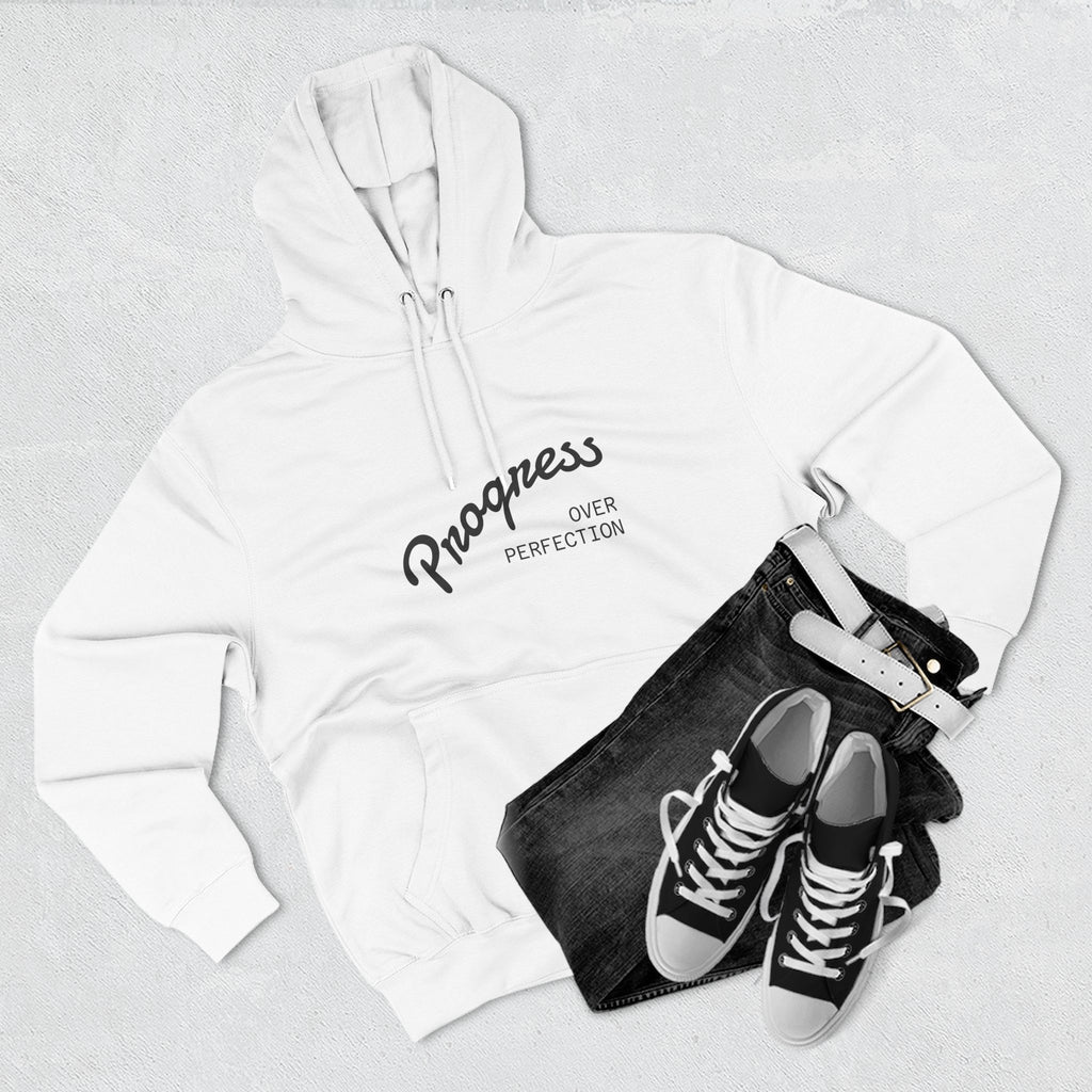 Progress Over Perfection Hoodie — Minimal Motivational Pullover