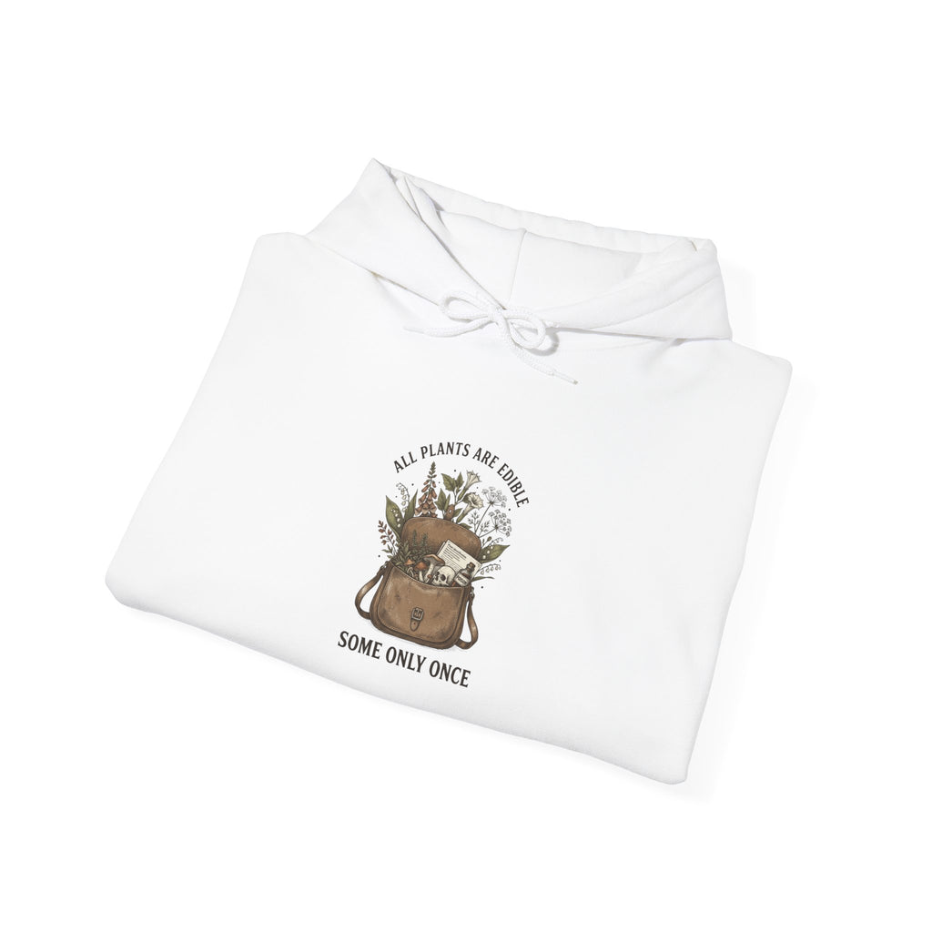 All Plants Are Edible Hoodie | Vintage Botanical Illustration, Dark Nature Humor