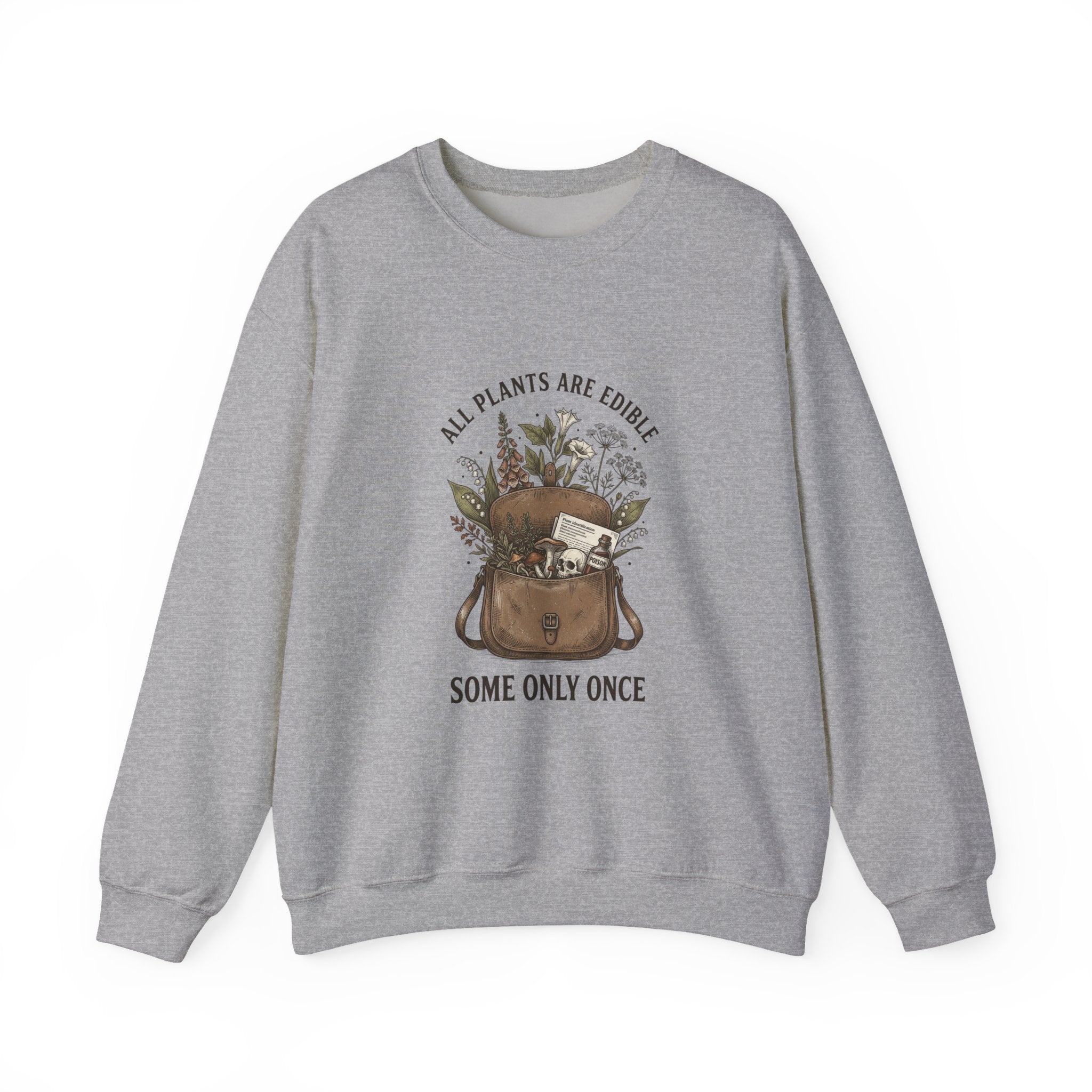 All Plants Are Edible Sweatshirt | Vintage Botanical, Dark Nature Humor