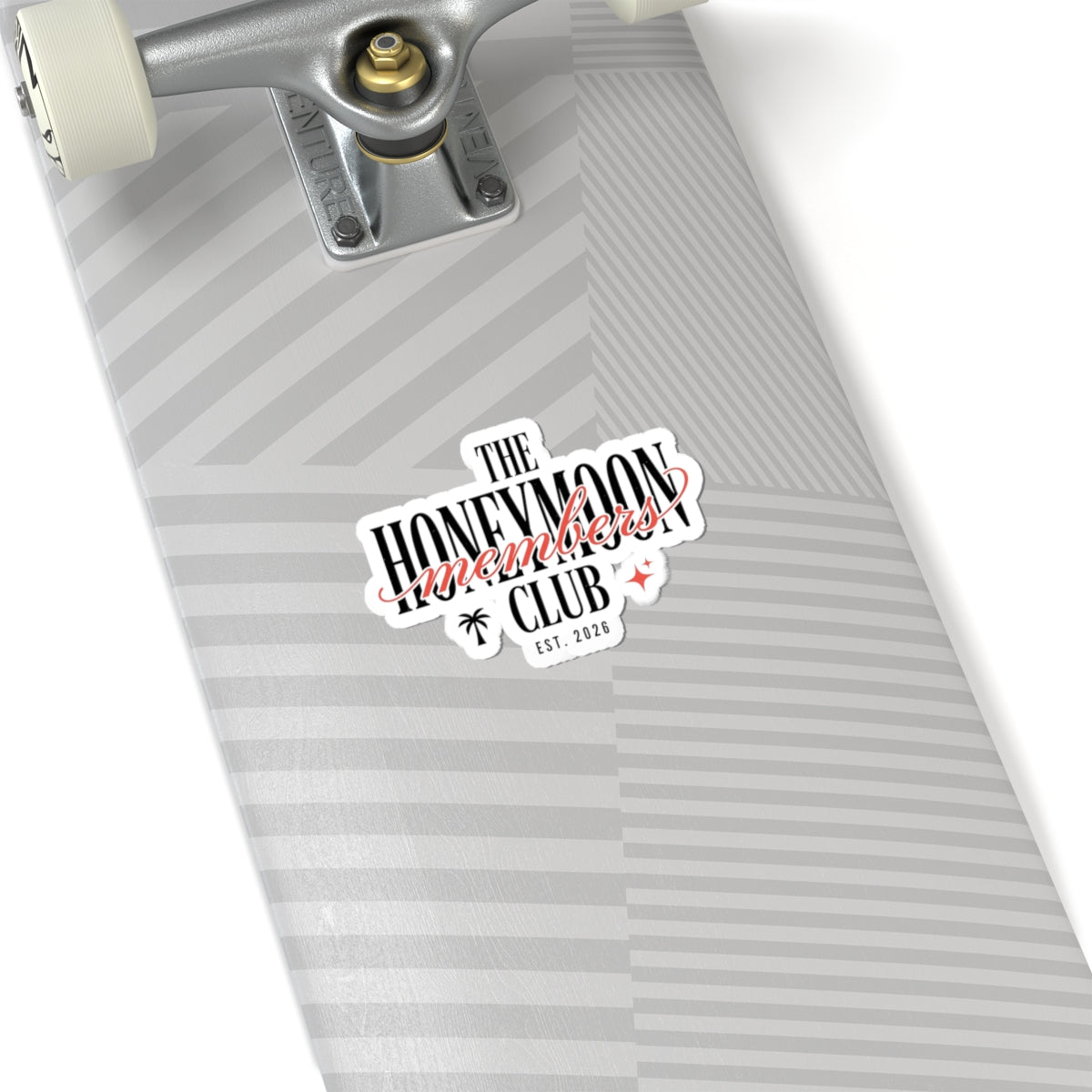 Honeymoon Club Kiss-Cut Sticker | Engaged Bride Era, Script & Retro Serif