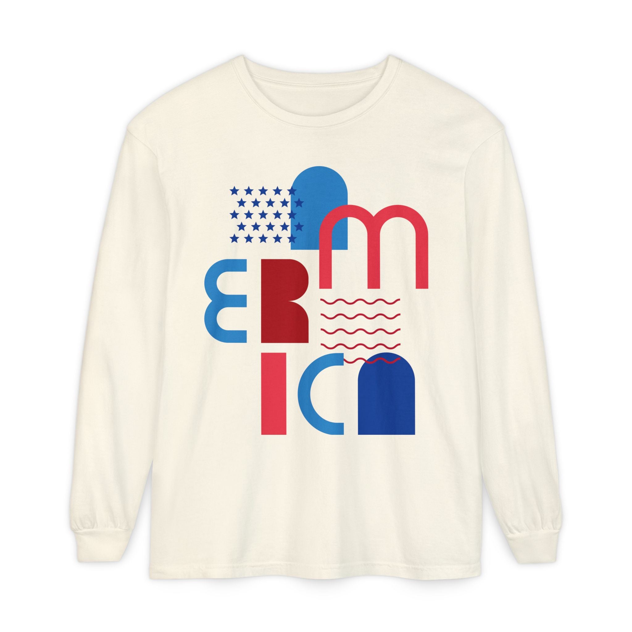 America Abstract Graphic Long Sleeve Tee